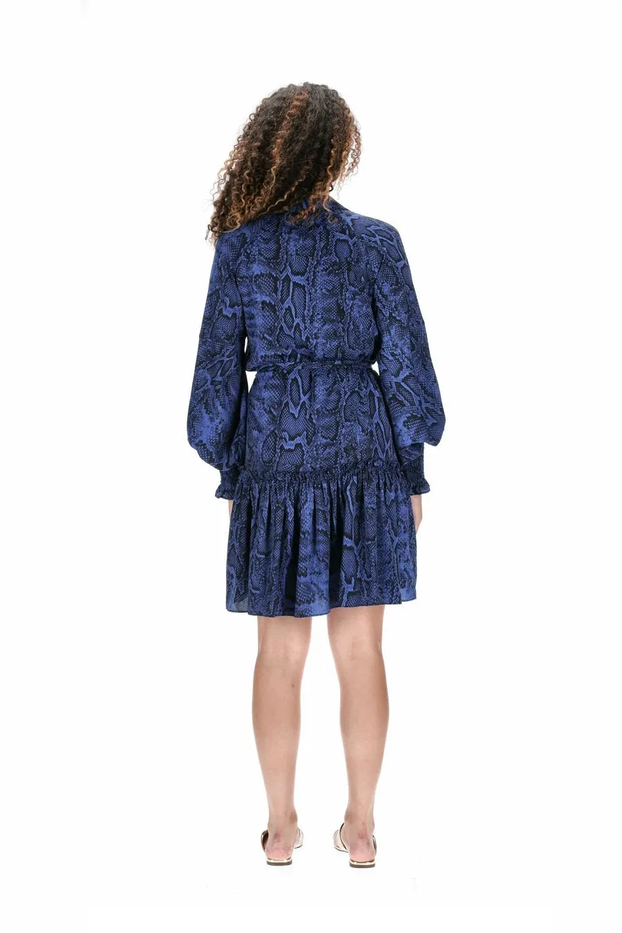 AMAYA - Snakeskin print shirred cuff shirt dress! 14
