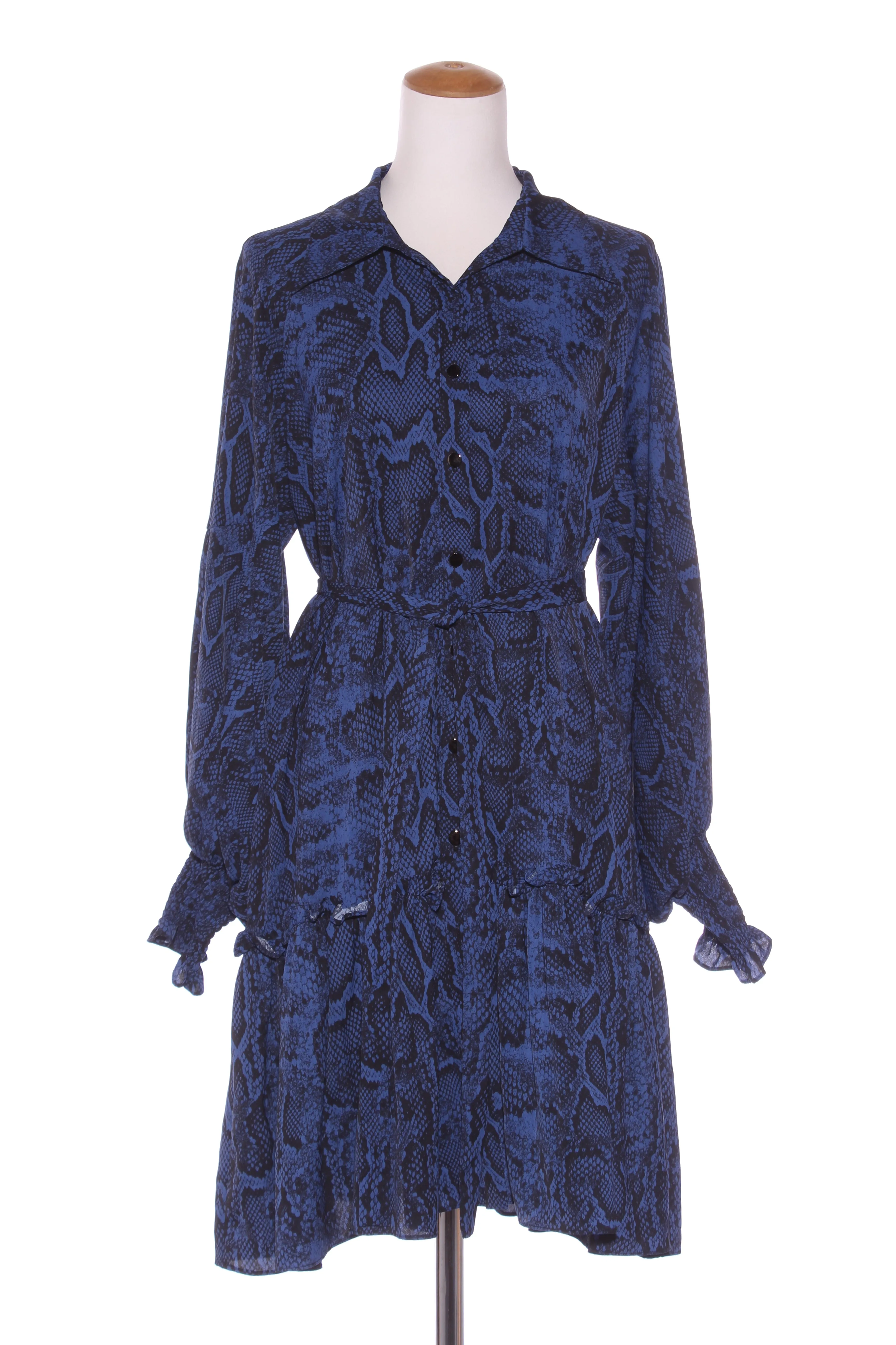 AMAYA - Snakeskin print shirred cuff shirt dress! 14