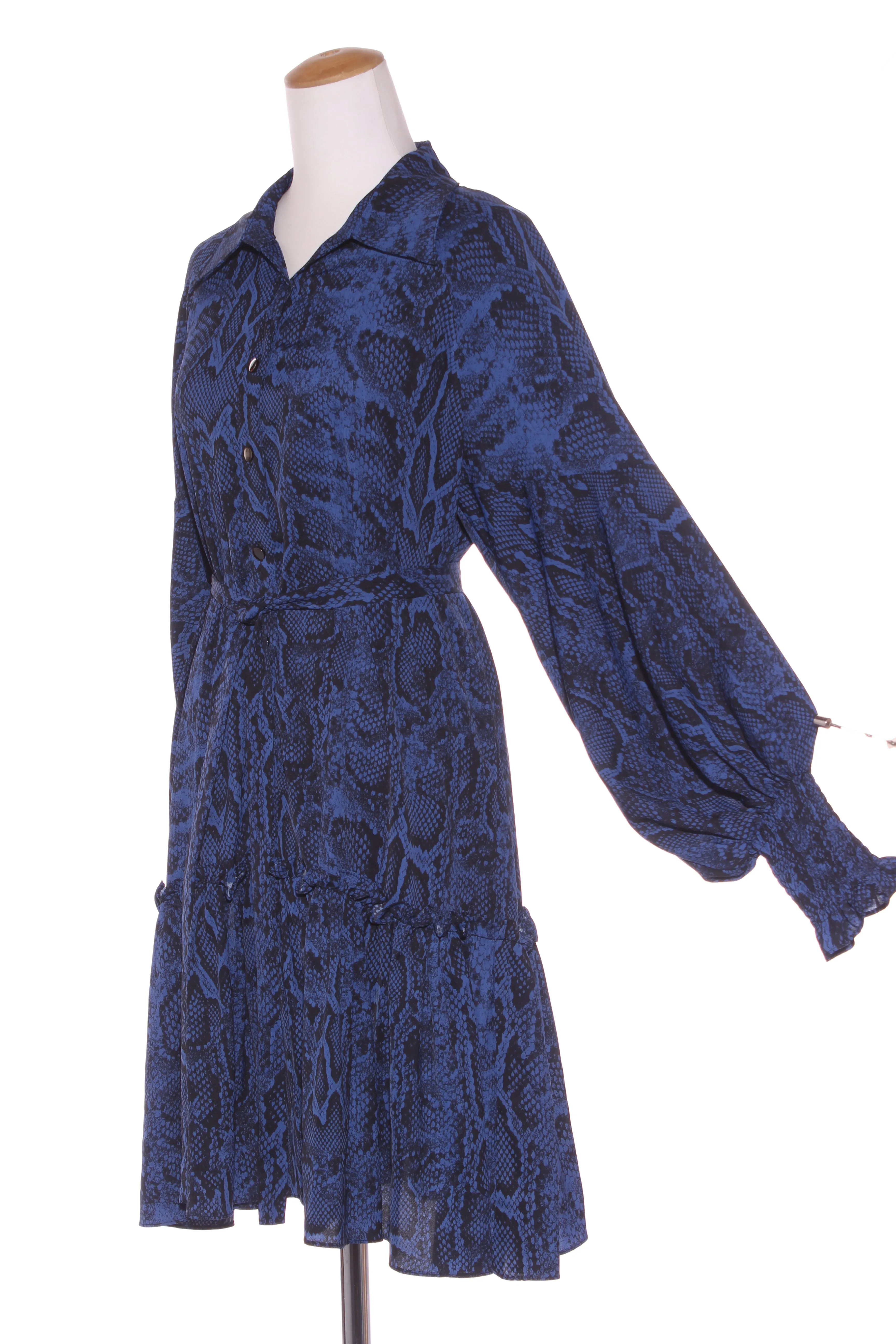 AMAYA - Snakeskin print shirred cuff shirt dress! 14