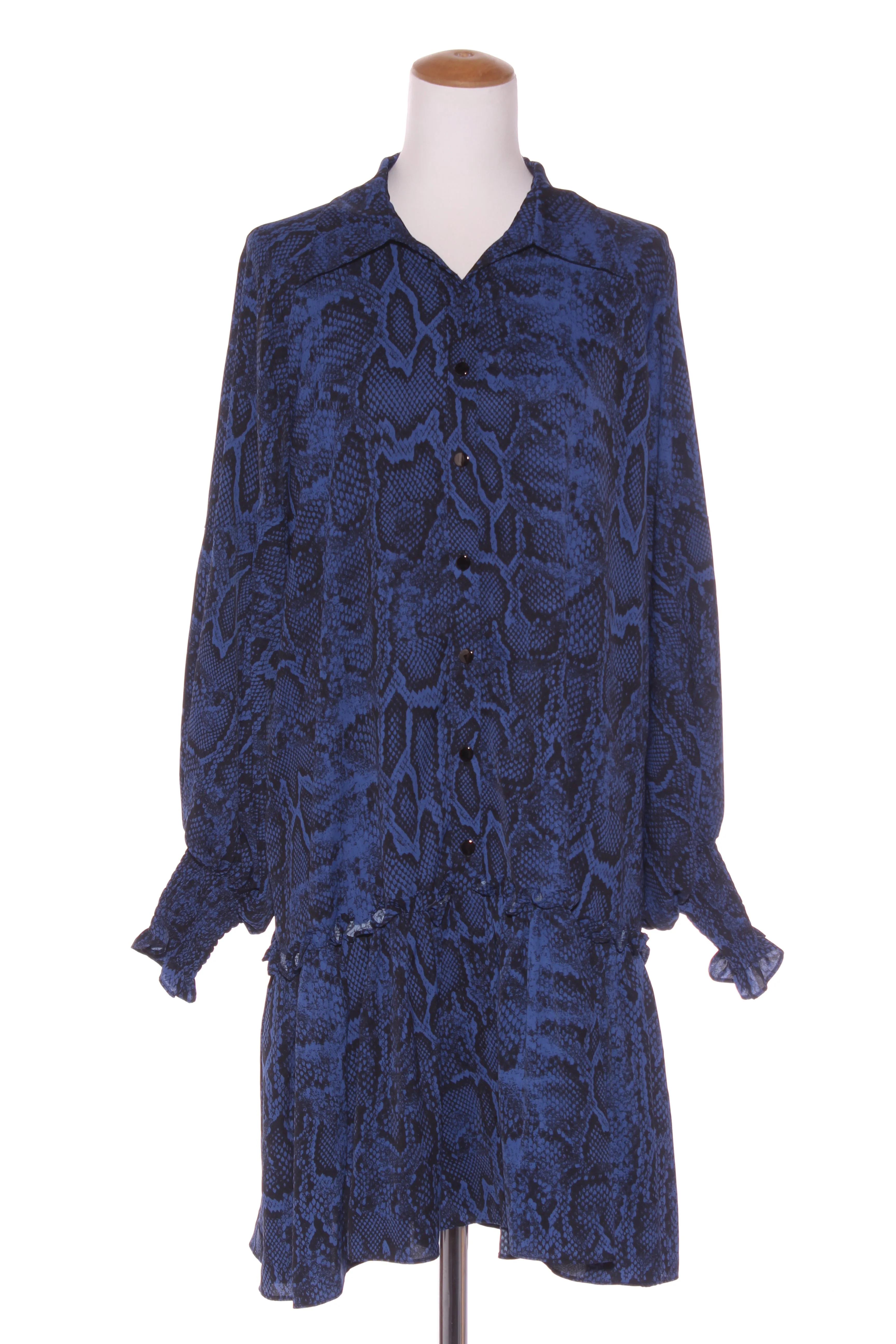 AMAYA - Snakeskin print shirred cuff shirt dress! 14