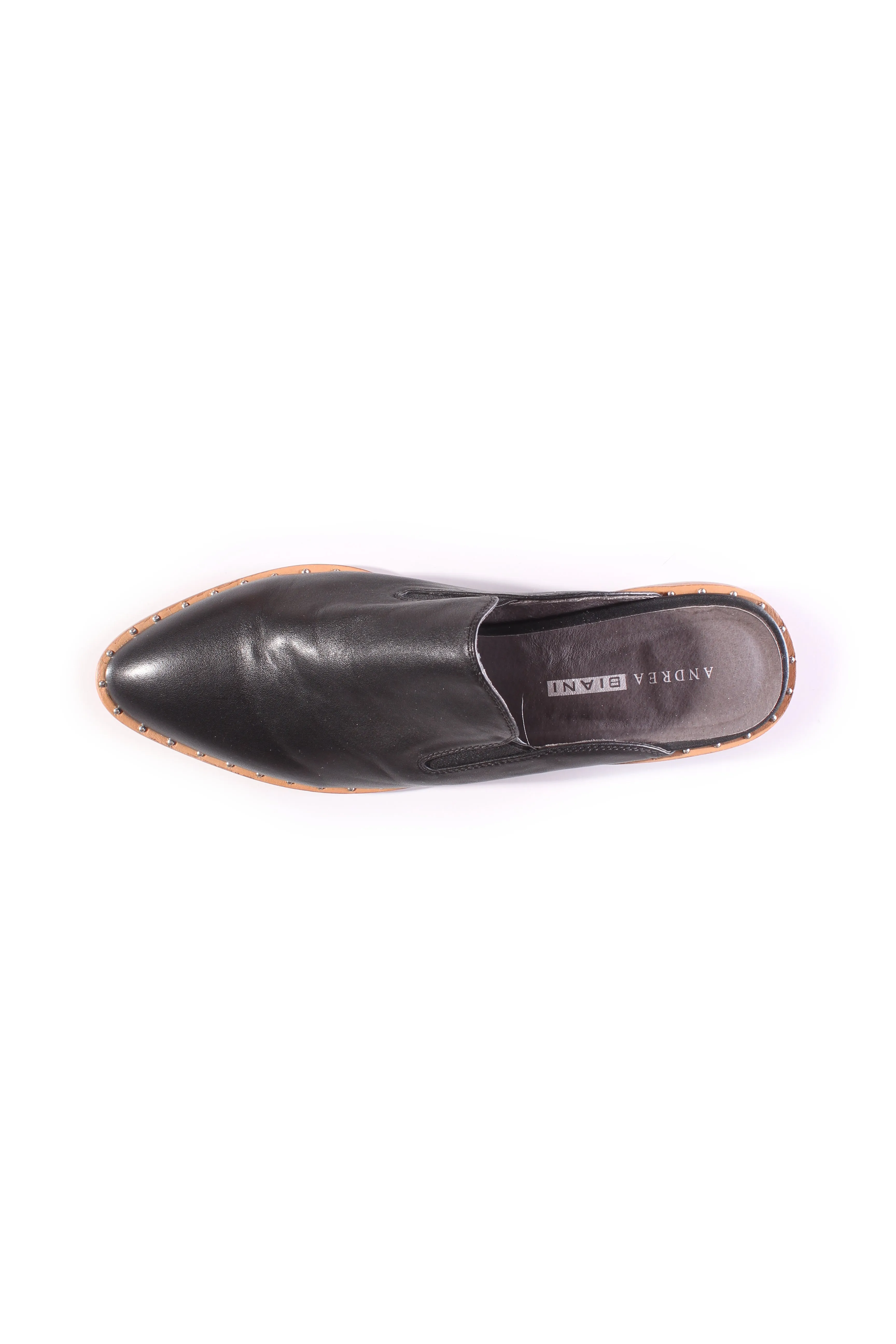 ANDREA BIANI "Yves" leather studded mules! 41