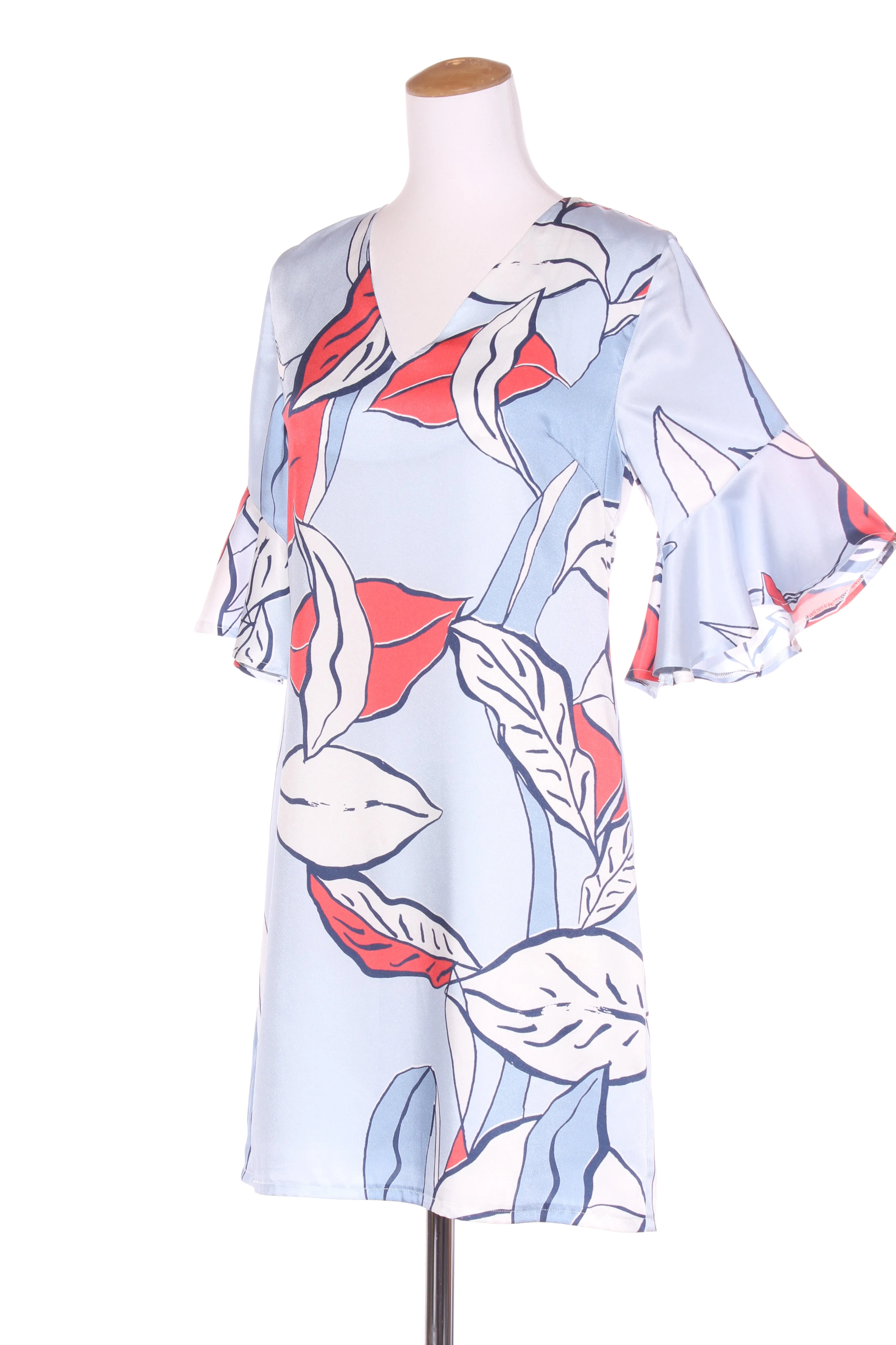 ANDREA MOORE - Abstract print dress - Powder blue! 10