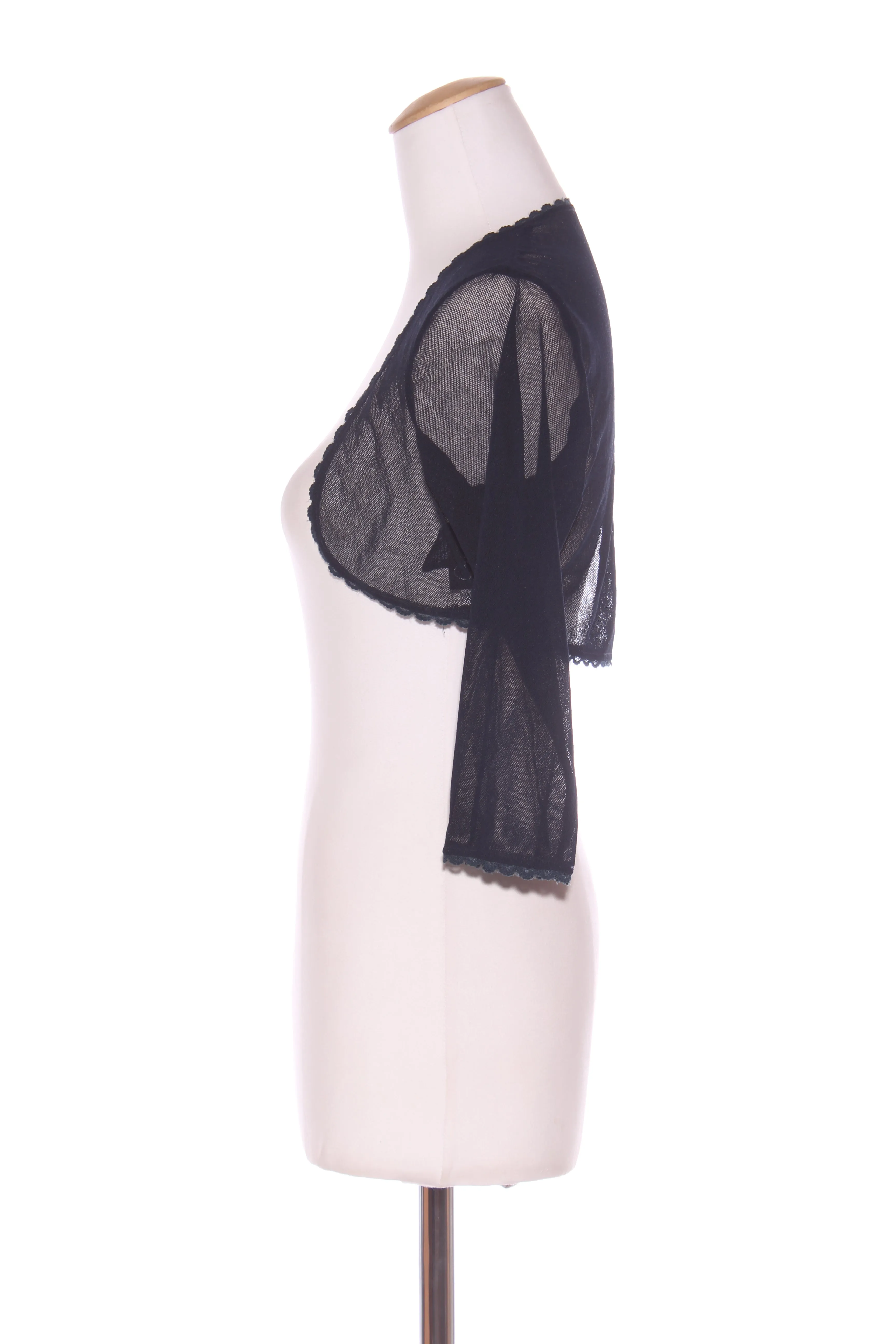 ANNAH S (NZ) Lace trim navy mesh shrug! 12