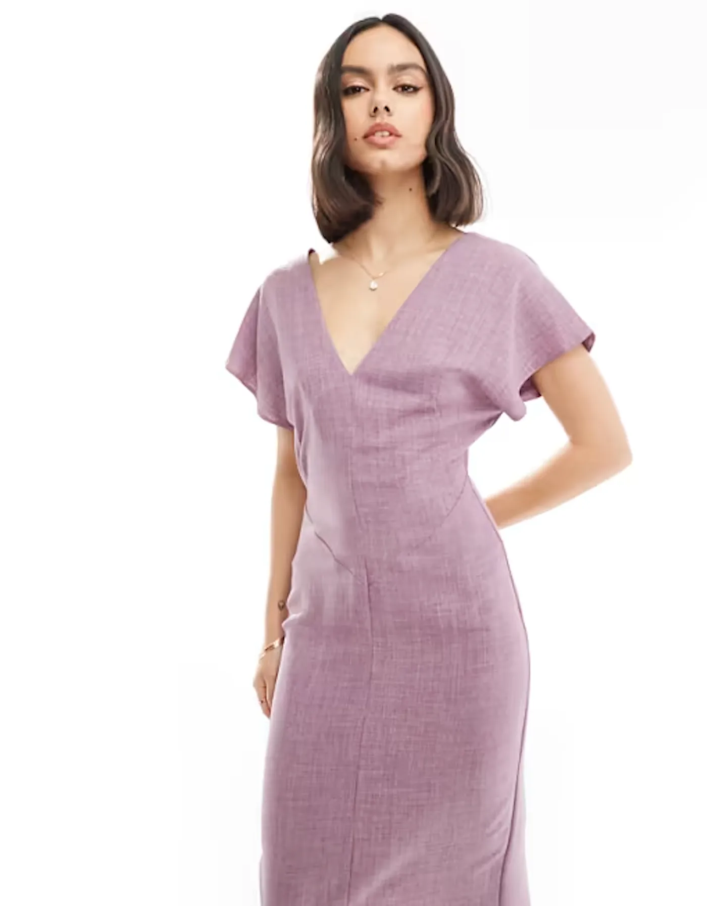 ASOS (LN) Angel sleeve midi dress - Lavender! 14