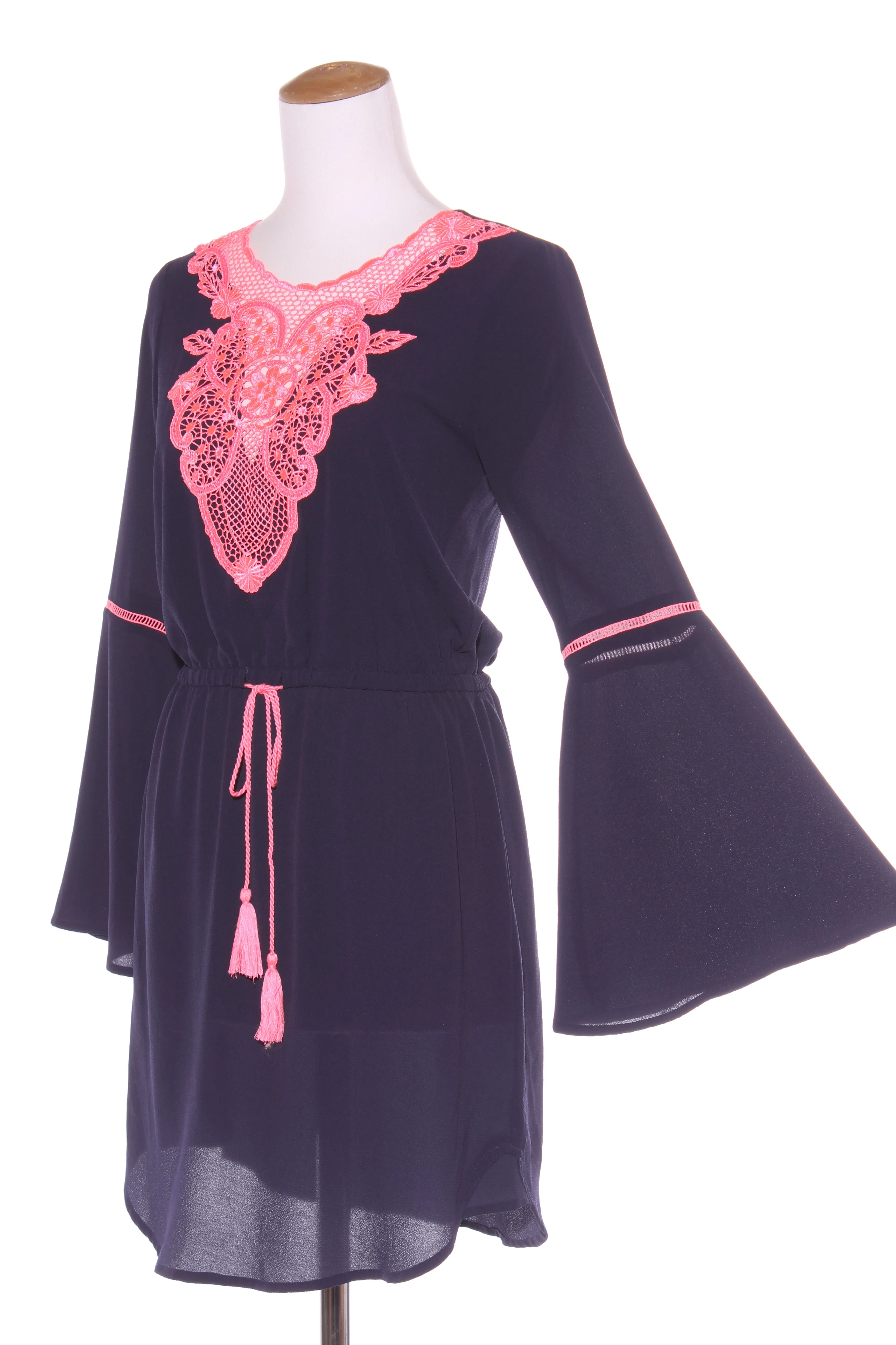 AUGUSTINE - Embroidered detail navy dress! 8