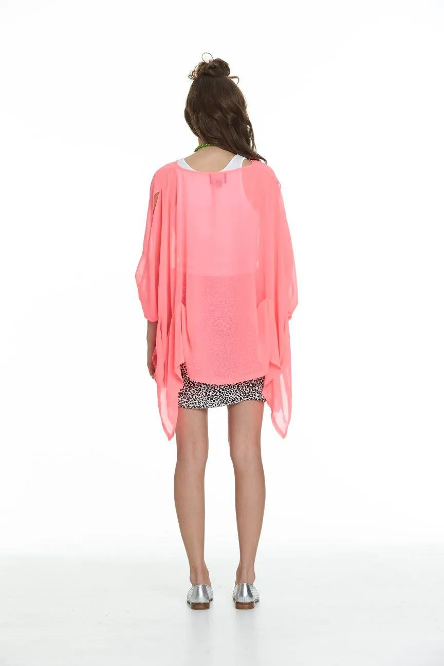 AUGUSTINE "Envelope" Pink chiffon top! 8-16