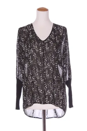 BETTIE MONROE (NZ) Bluebell print knit cuff blouse! 10-12