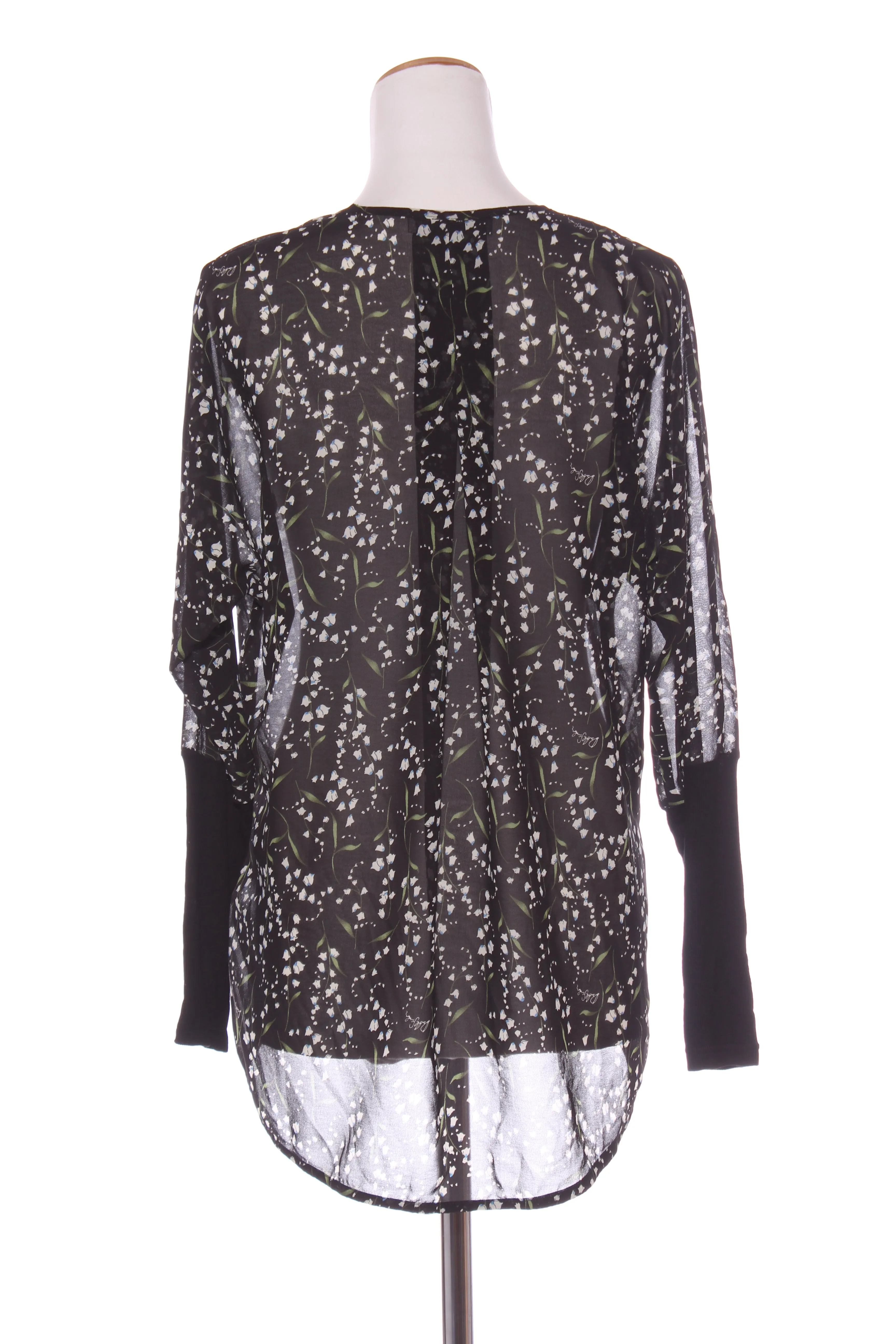 BETTIE MONROE (NZ) Bluebell print knit cuff blouse! 10-12