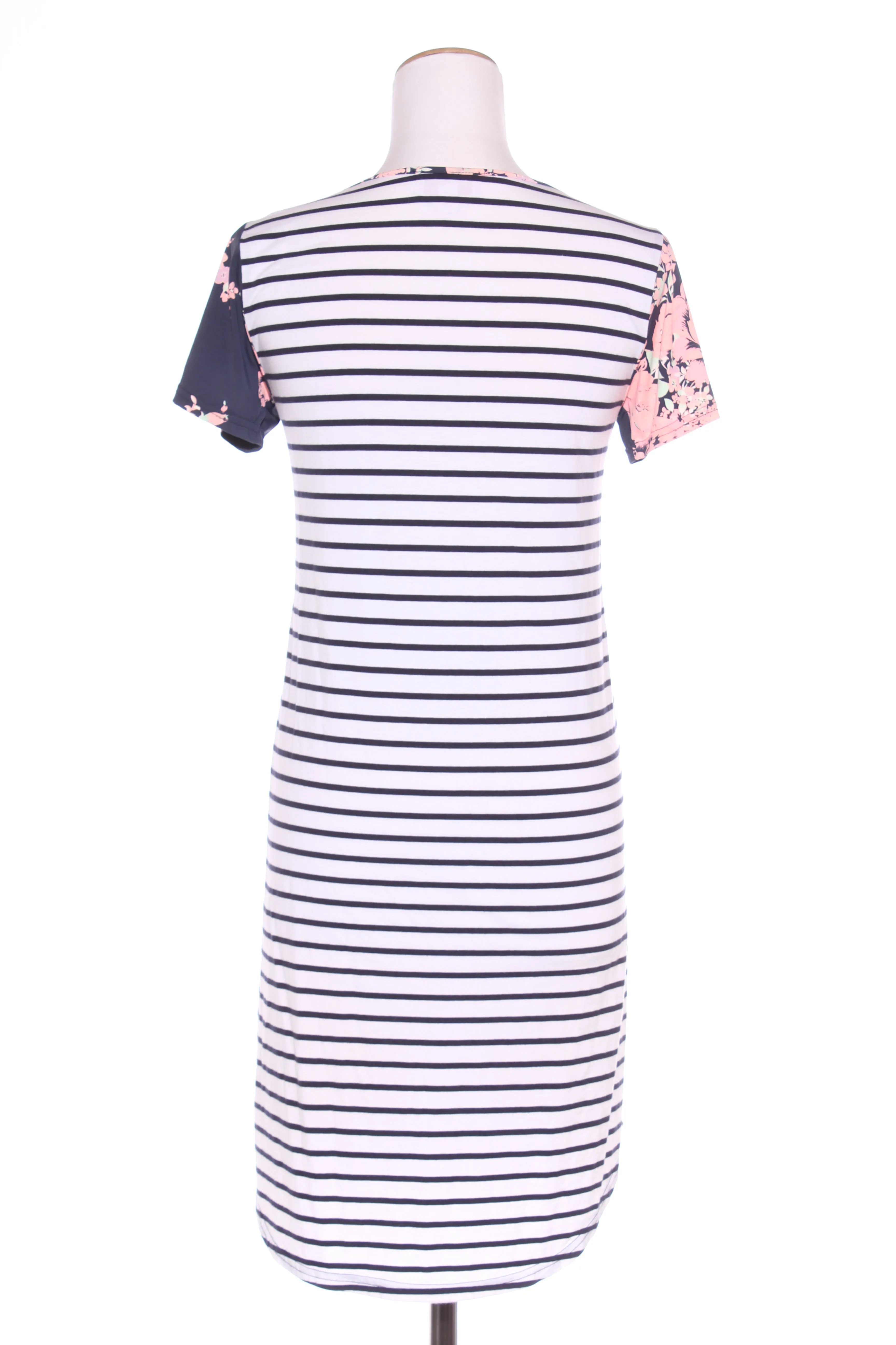 CHARLO "Dash" navy floral   stripe dress! 6