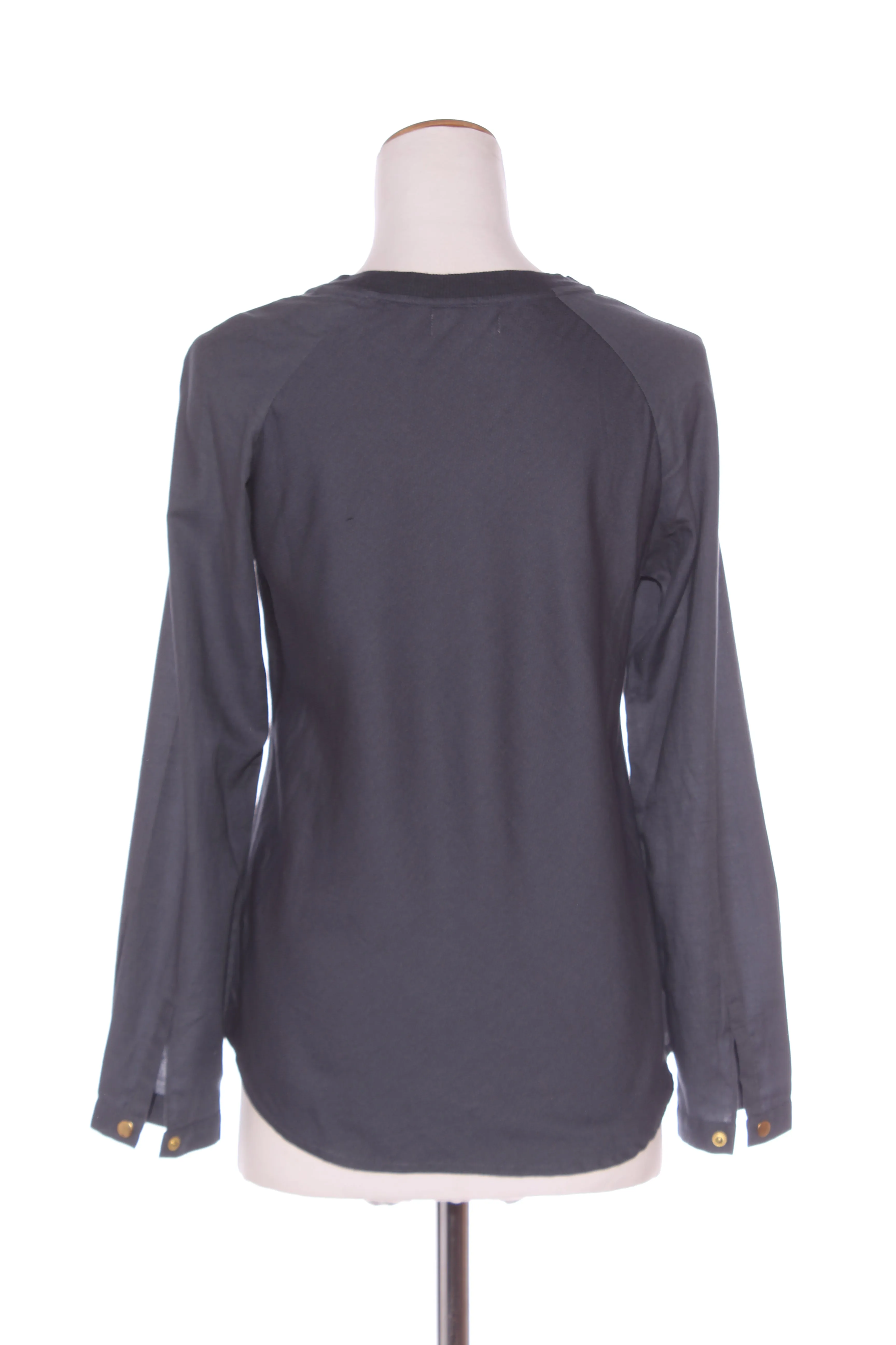 CITTA - Steel blue cotton L/S textured panel top! 8