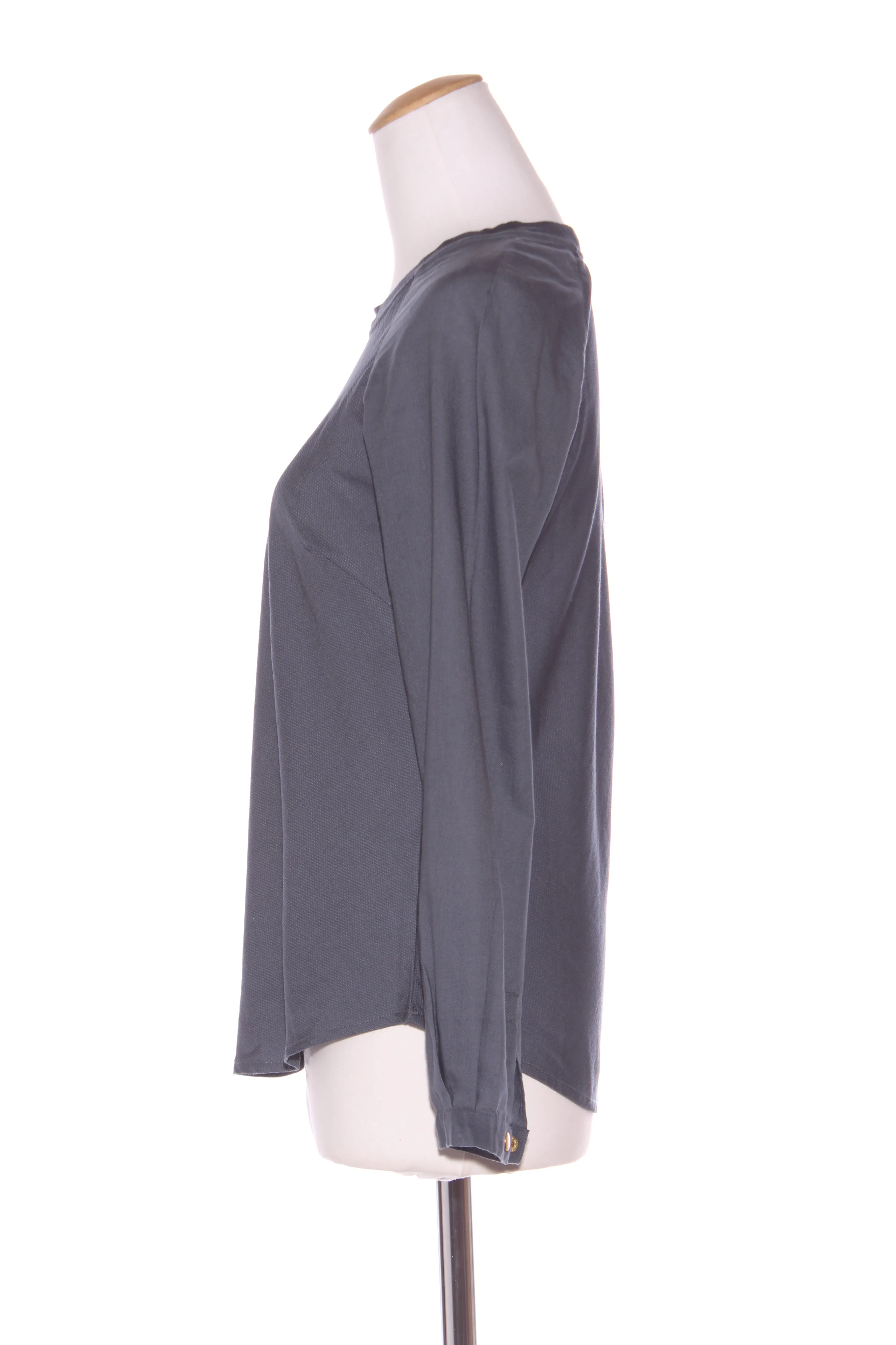 CITTA - Steel blue cotton L/S textured panel top! 8