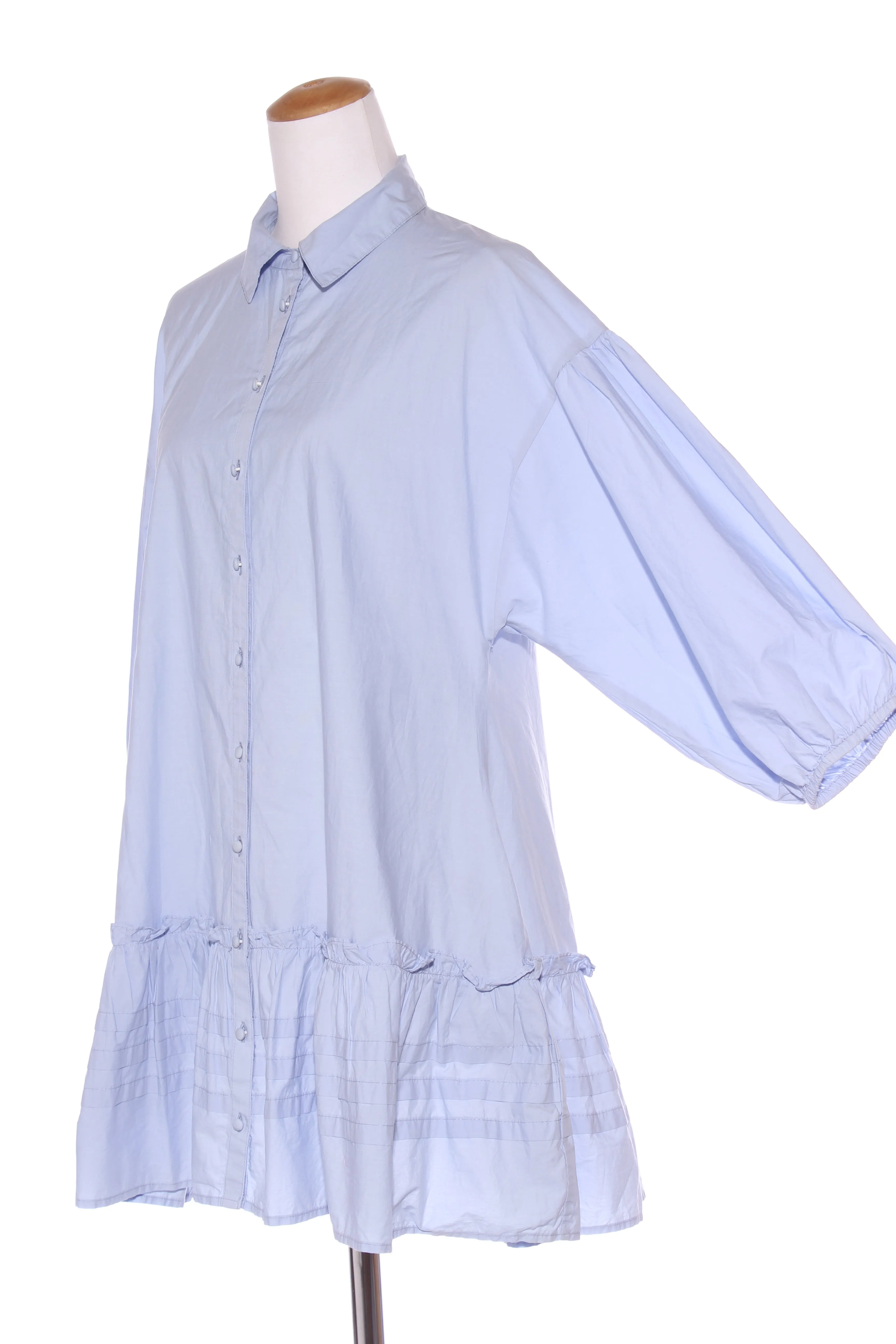 COTTON ON - Cornflower blue puff sleeve shirt dress! 14
