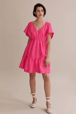 COUNTRY ROAD - Ruched Tie ramie mini Dress! 8-12