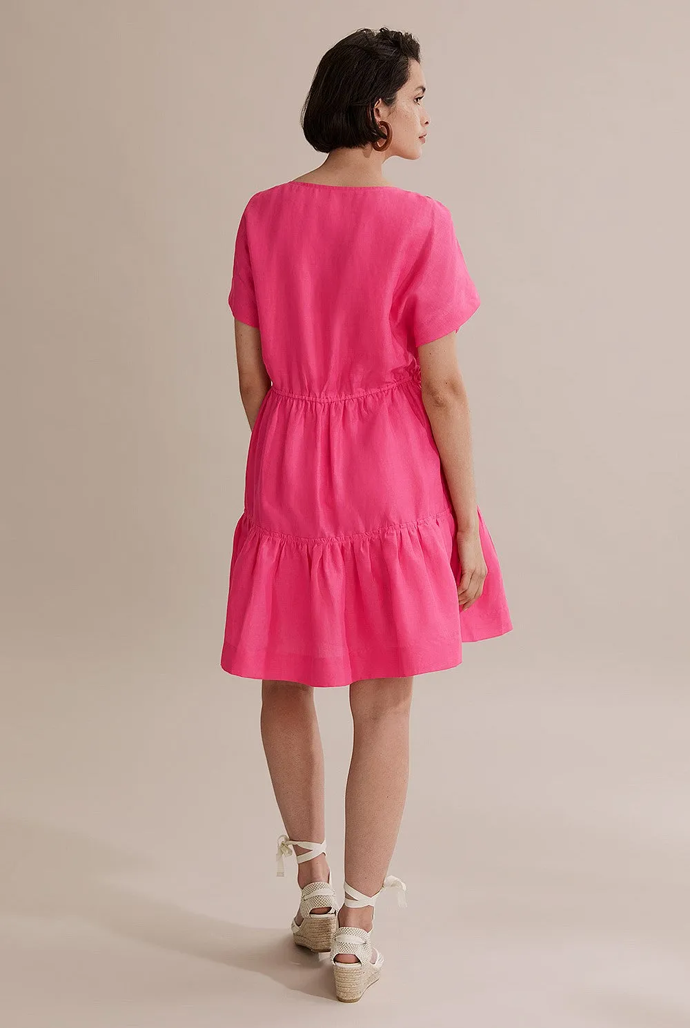 COUNTRY ROAD - Ruched Tie ramie mini Dress! 8-12