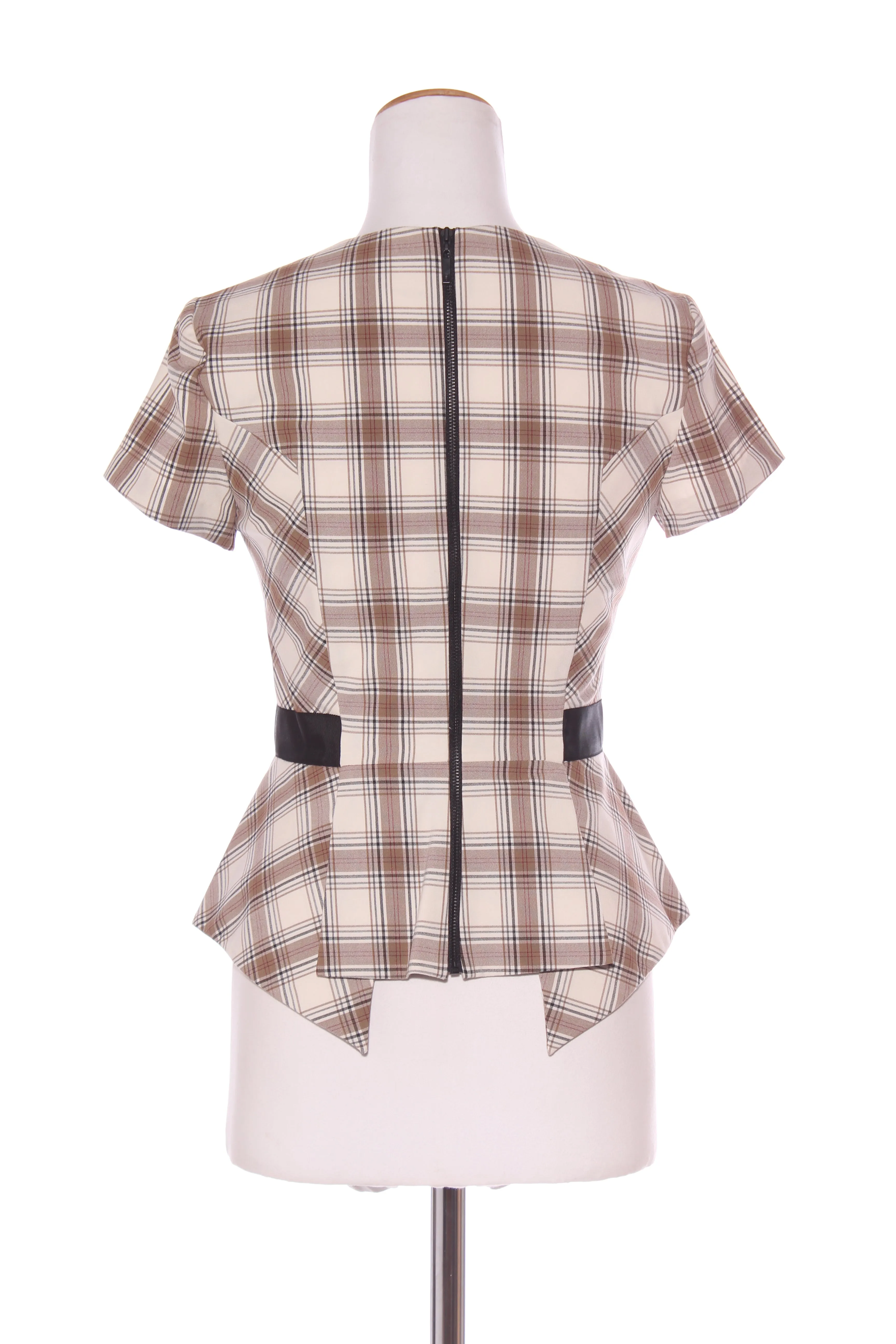 CUE (AU) Plaid stretch peplum top! 8
