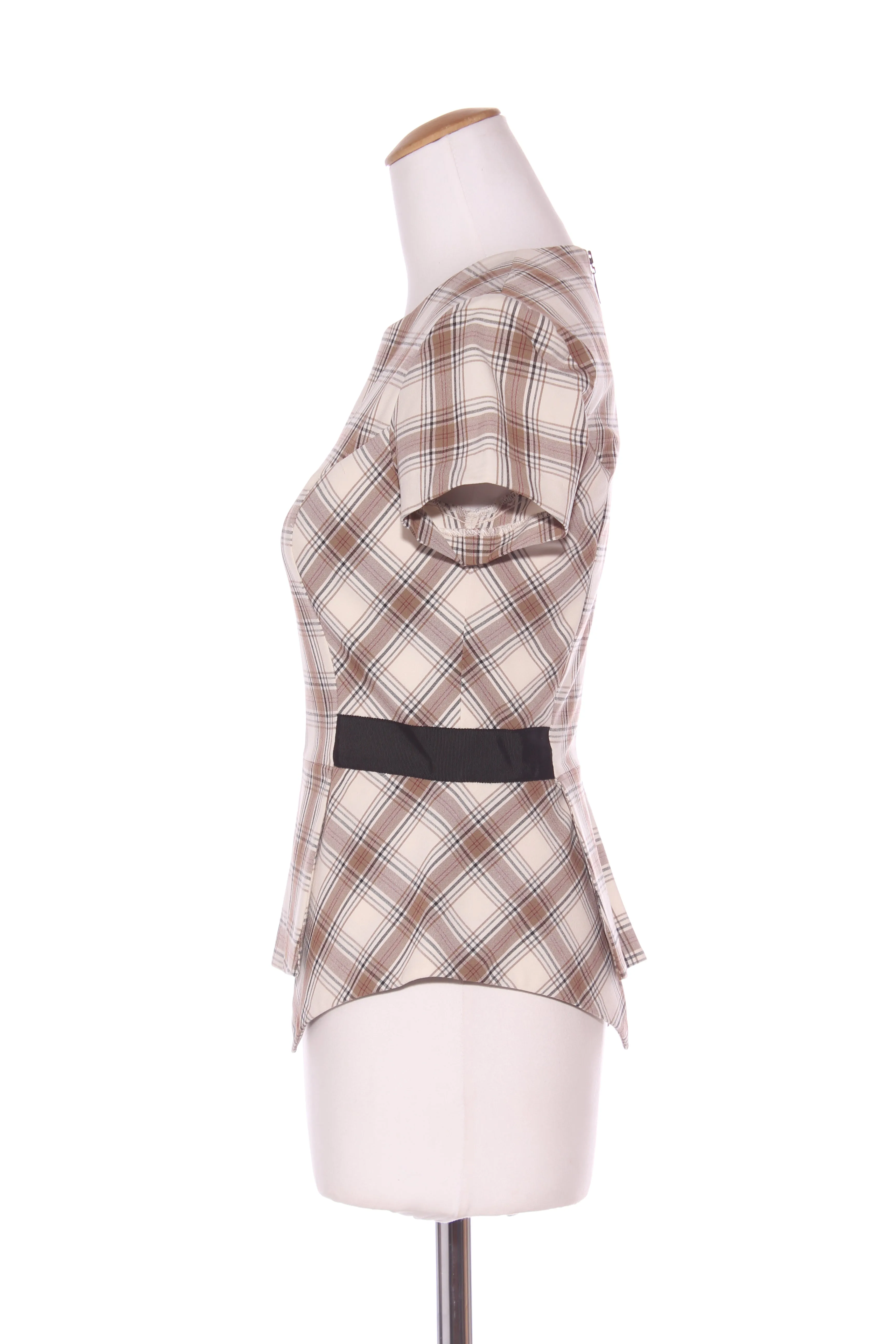 CUE (AU) Plaid stretch peplum top! 8