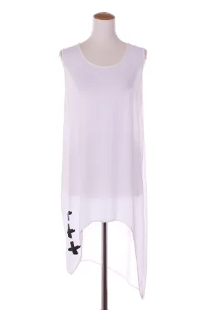 DEEANNE HOBBS (NZ) Cross print scoop hem tunic! 16-18