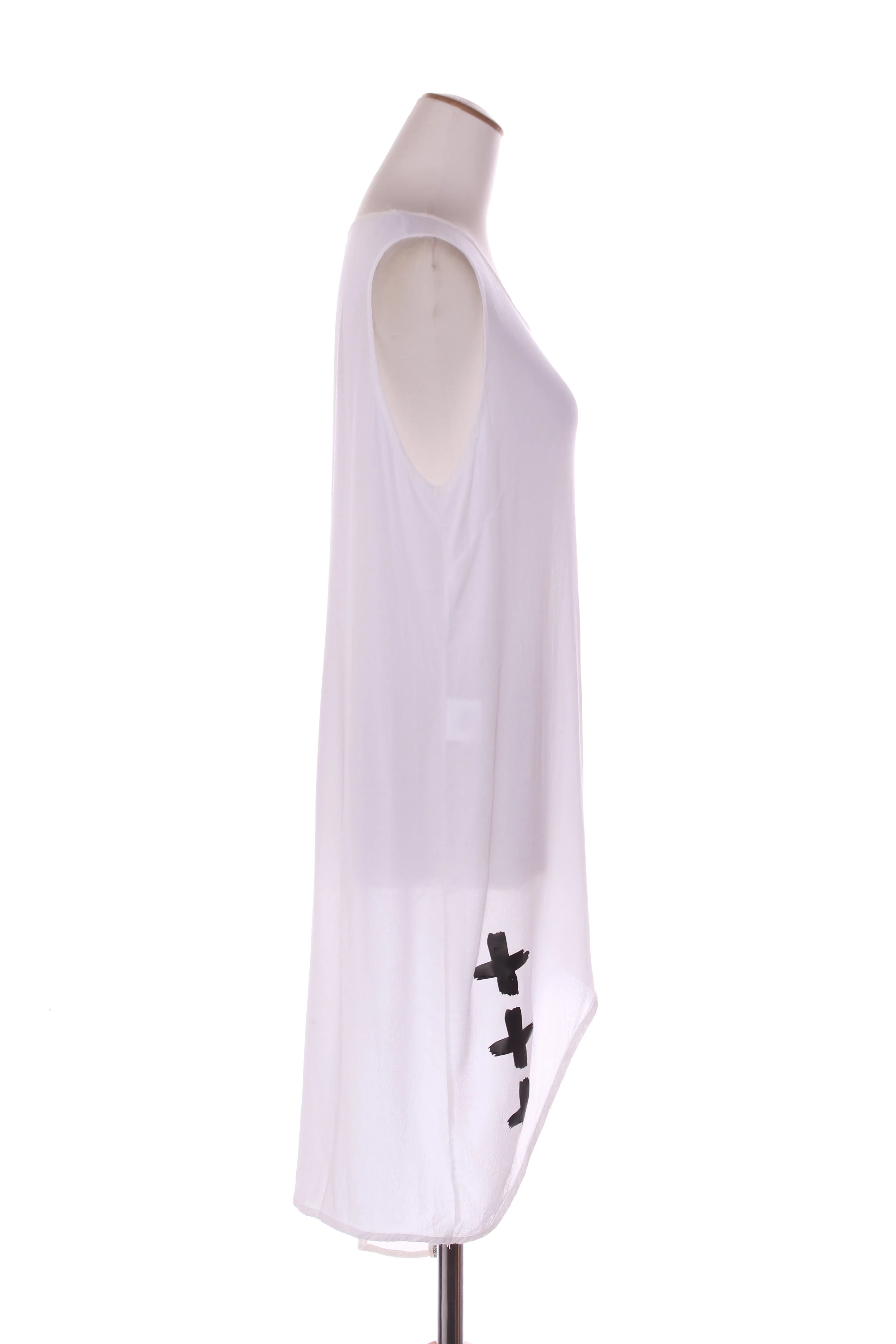 DEEANNE HOBBS (NZ) Cross print scoop hem tunic! 16-18