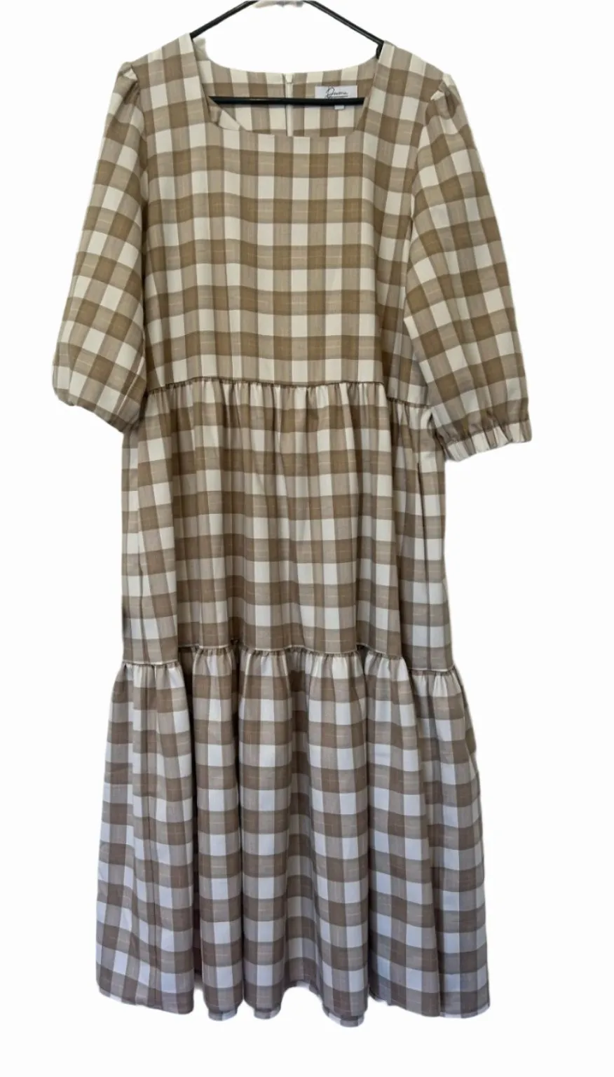 DRAMA - Fox midi dress - Sepia check ! 10