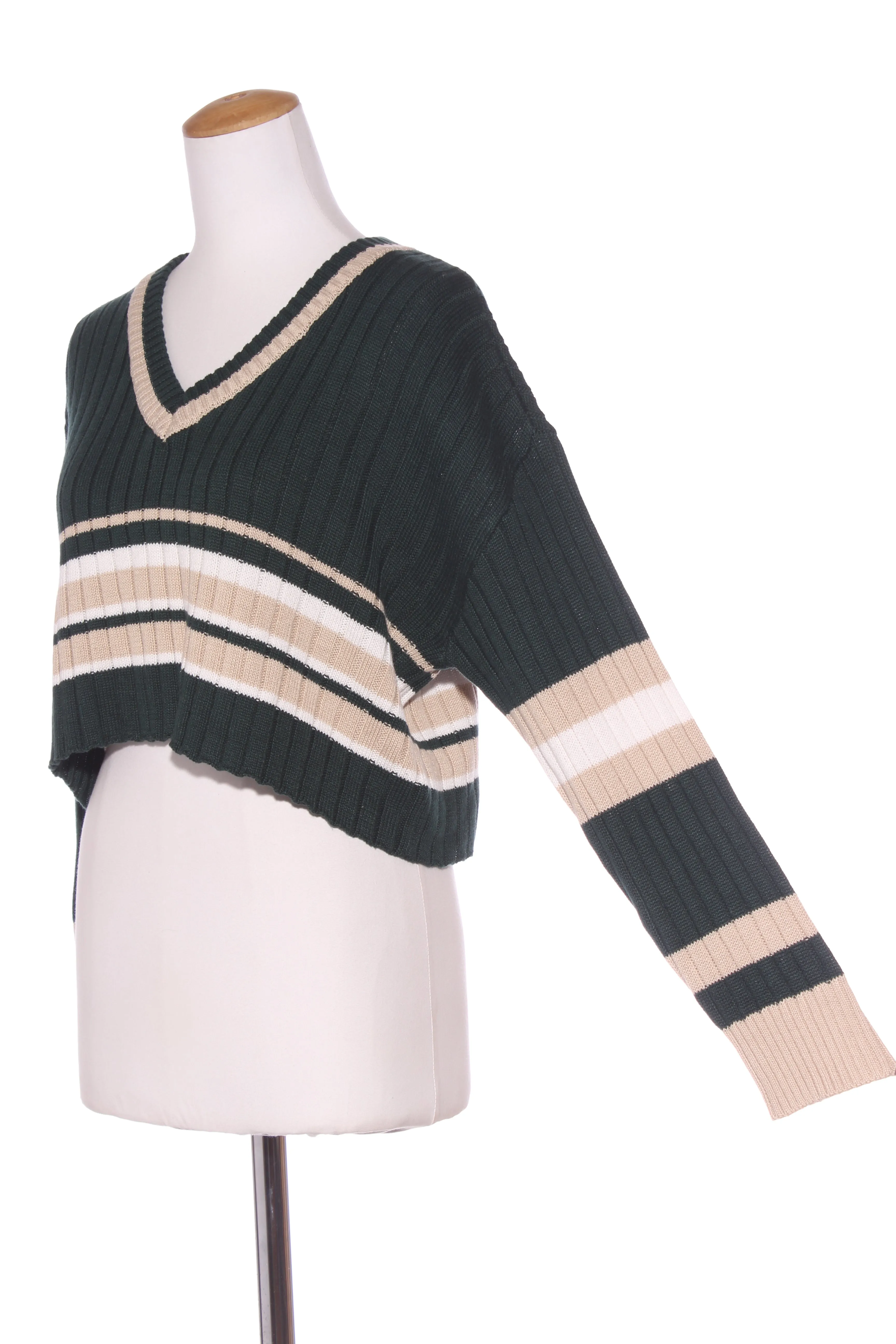 GLASSONS - Organic cotton forest green crop knit! 10-14