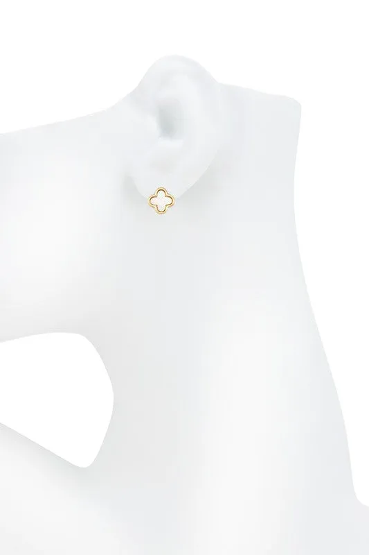 Gold Dipped Clover Stud Earrings
