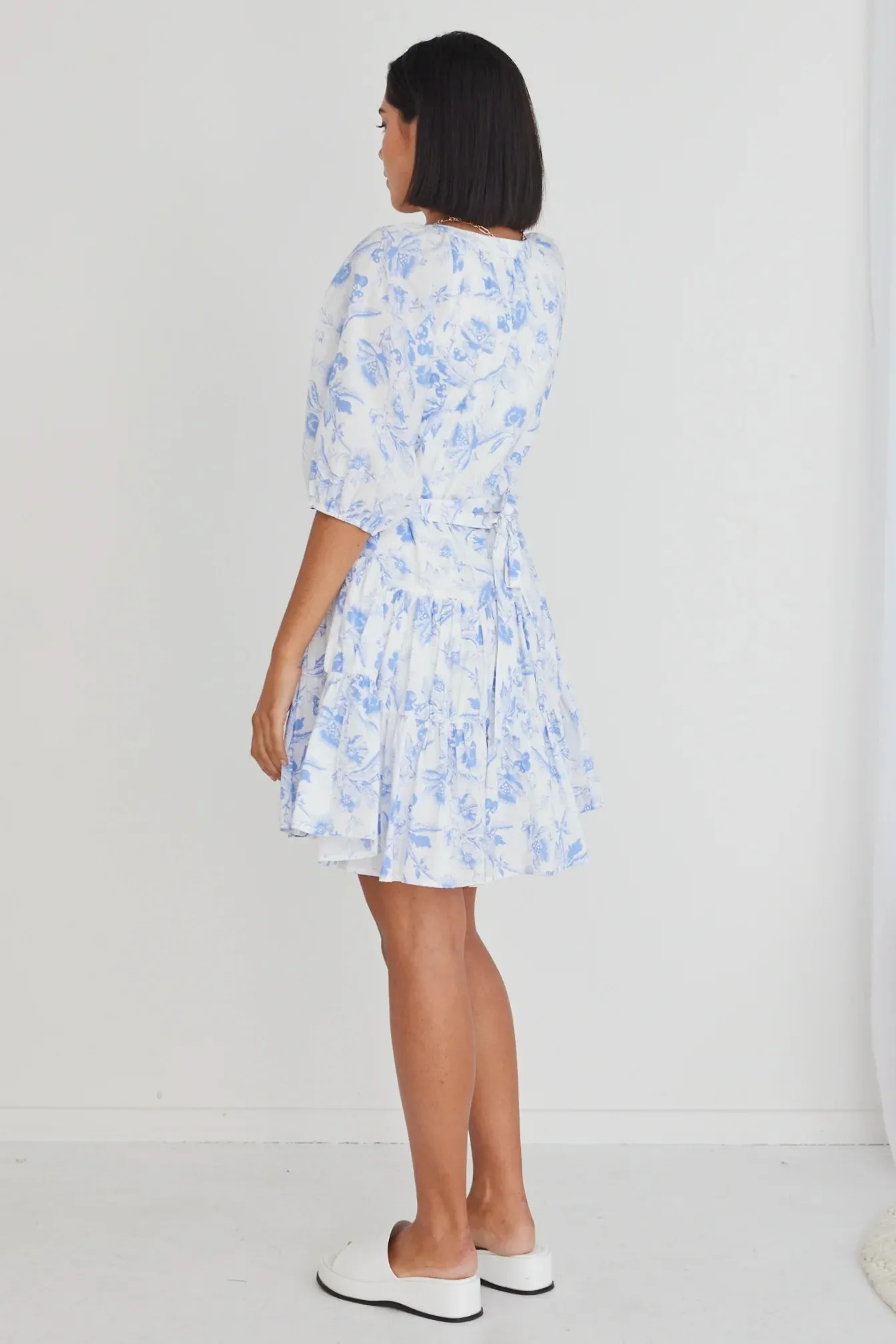IVY   JACK - Venetia Blue Floral tiered Mini Dress! 10