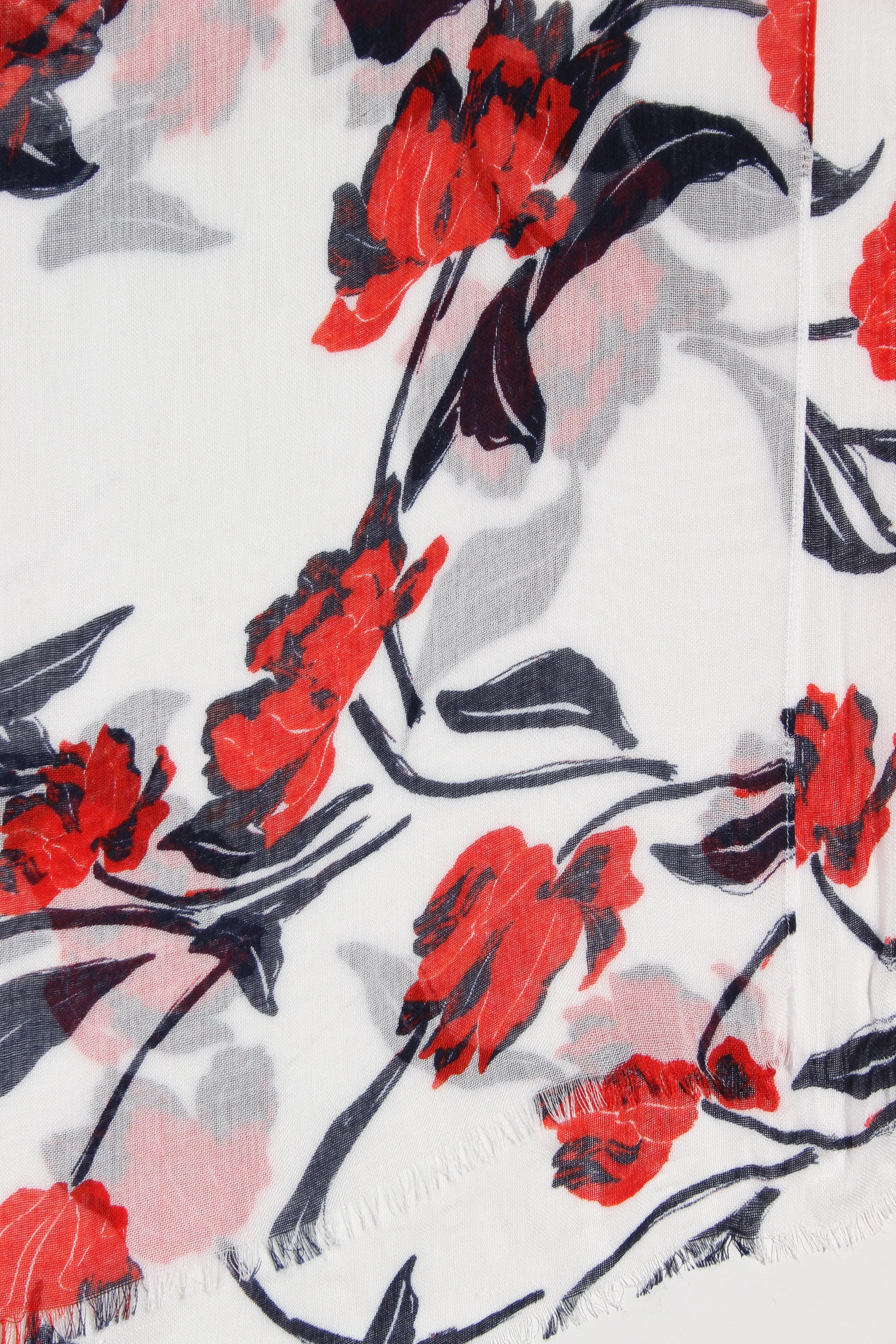 JACQUI.E - Navy   red floral scarf!