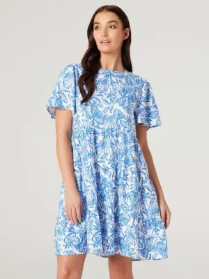 JEANSWEST - Blue botanical print linen mix dress! 10