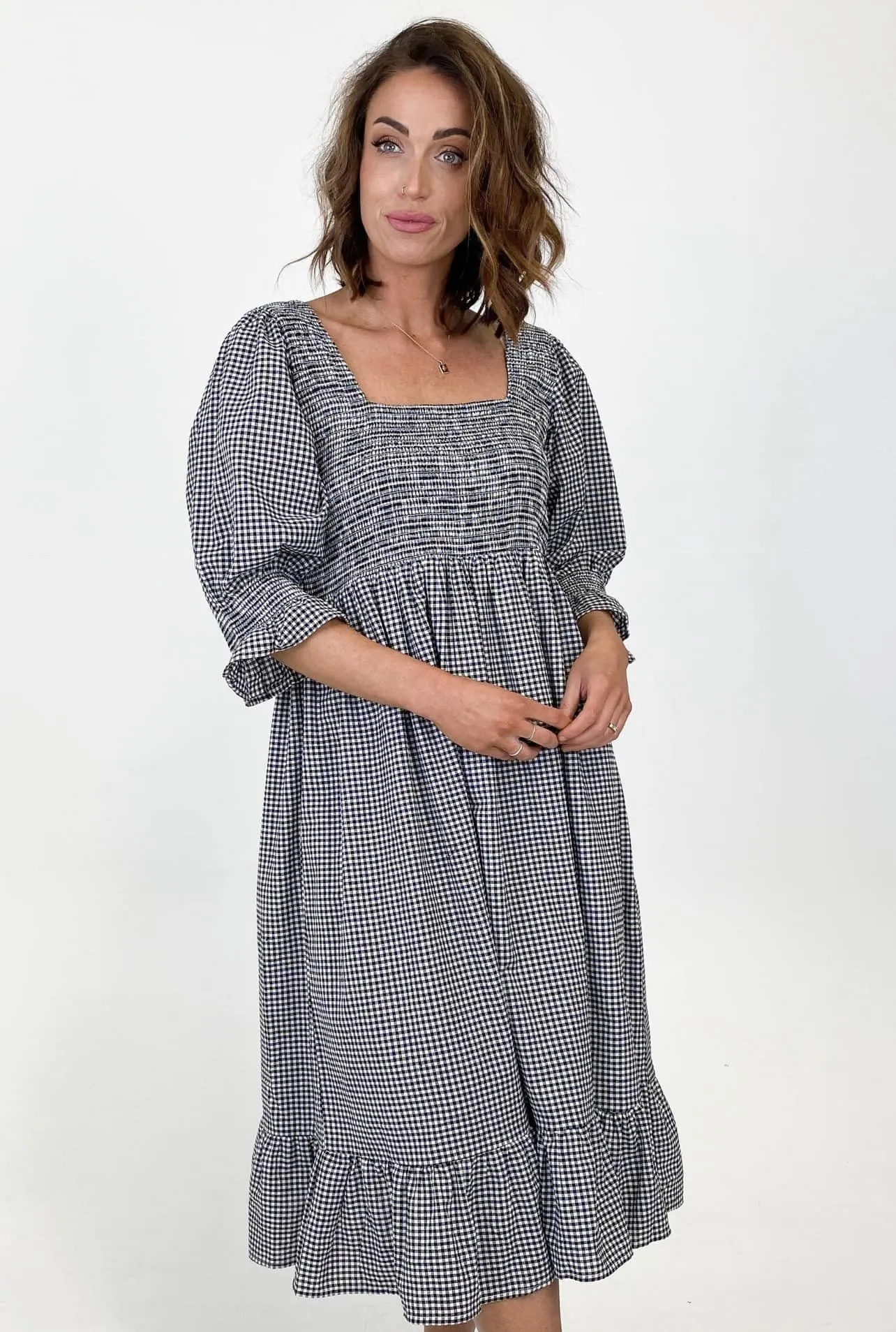 JOOP & GYPSY (LN) Venice shirred dress - Gingham! 10-12
