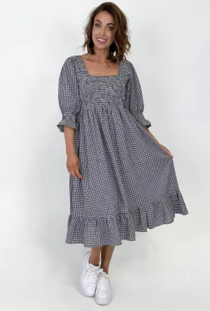 JOOP & GYPSY (LN) Venice shirred dress - Gingham! 10-12