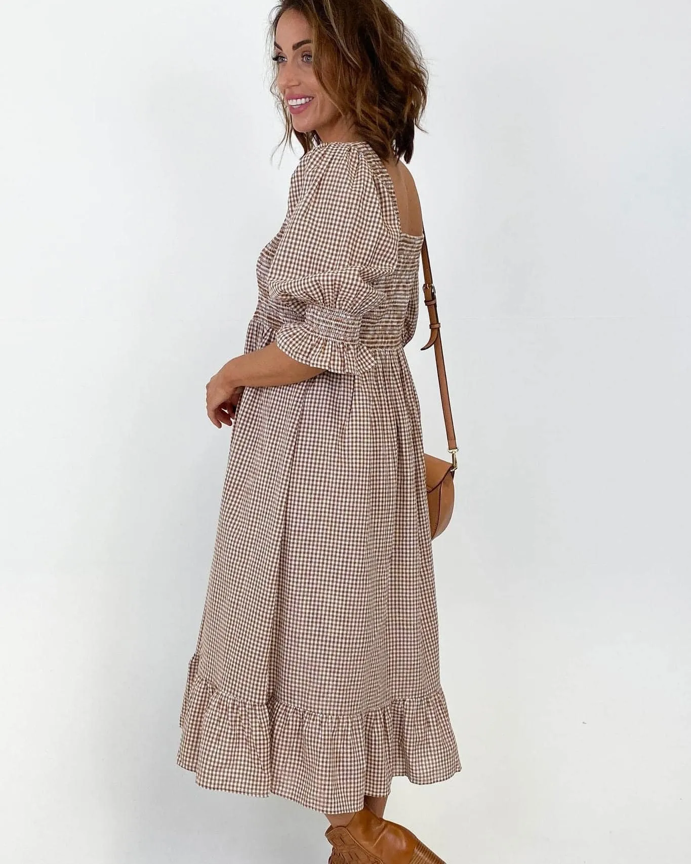 JOOP & GYPSY (LN) Venice shirred dress - Gingham! 10-12
