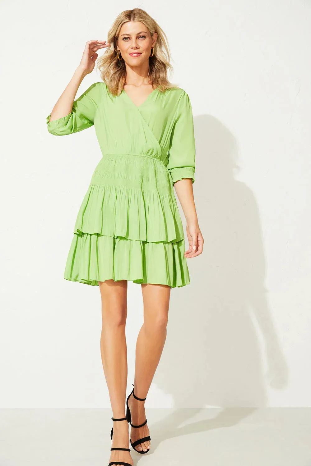 KALEIDOSCOPE (BN) Ruched waist apple green dress! 8