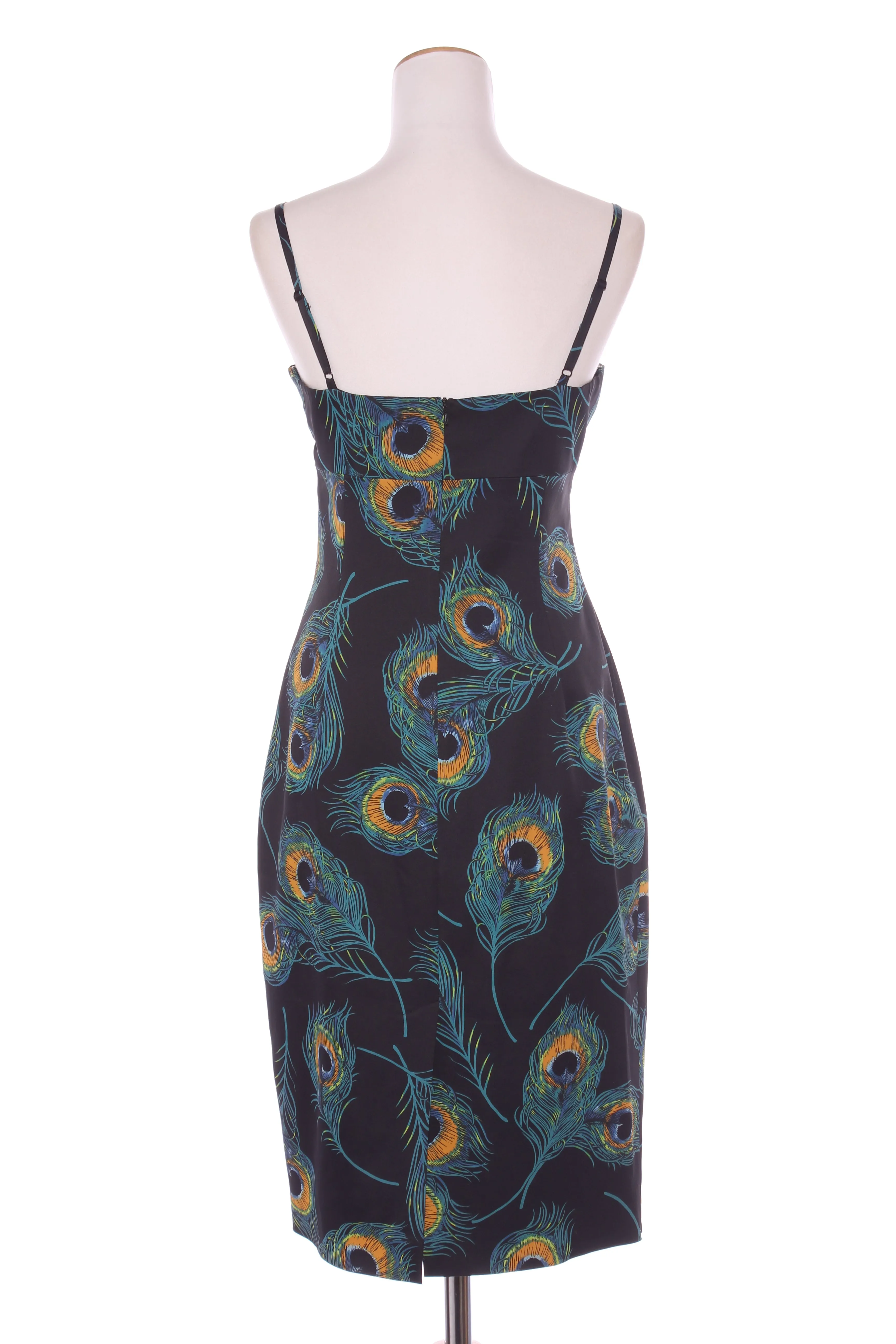 KAREN MILLEN - Peacock print cocktail dress! 14