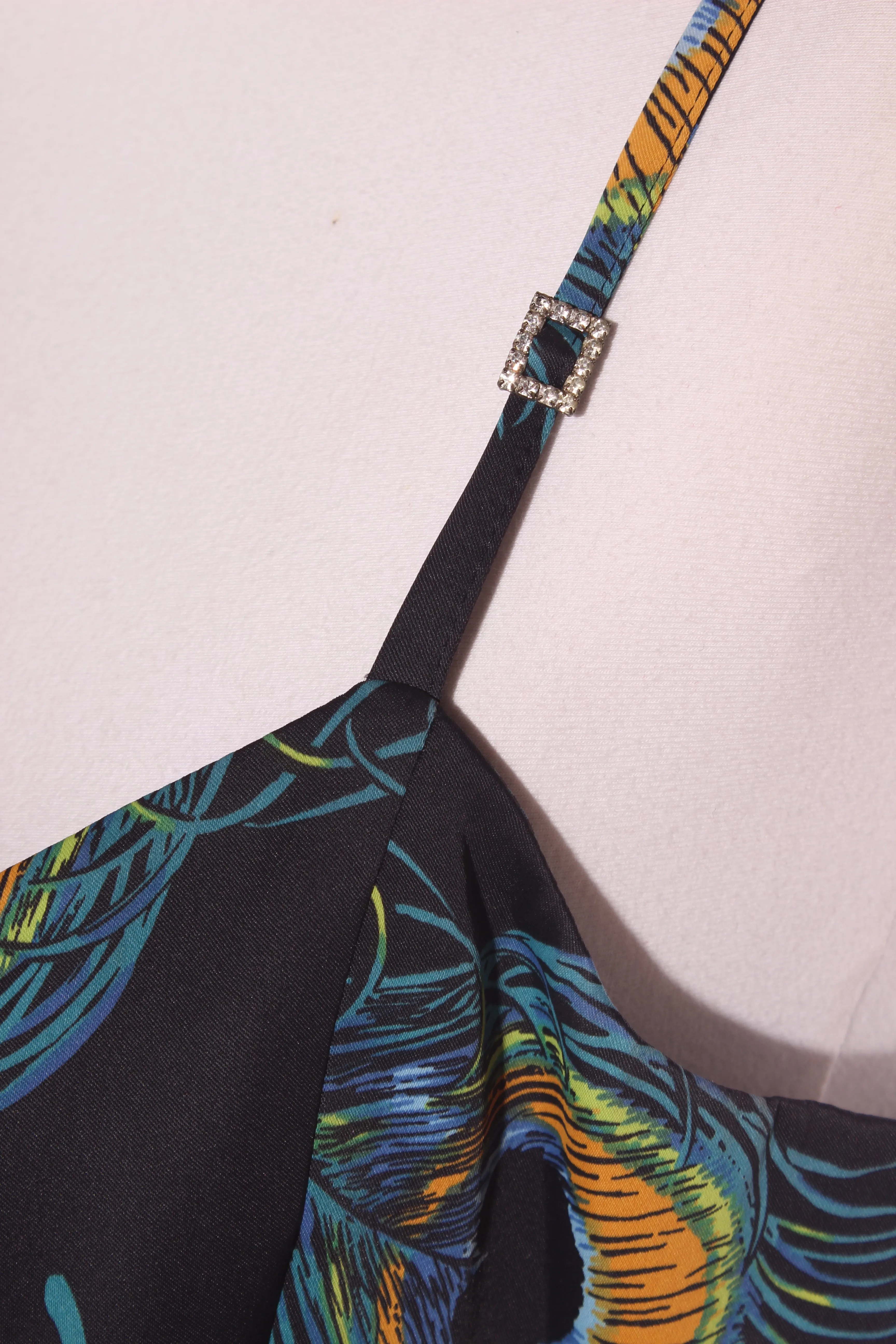 KAREN MILLEN - Peacock print cocktail dress! 14