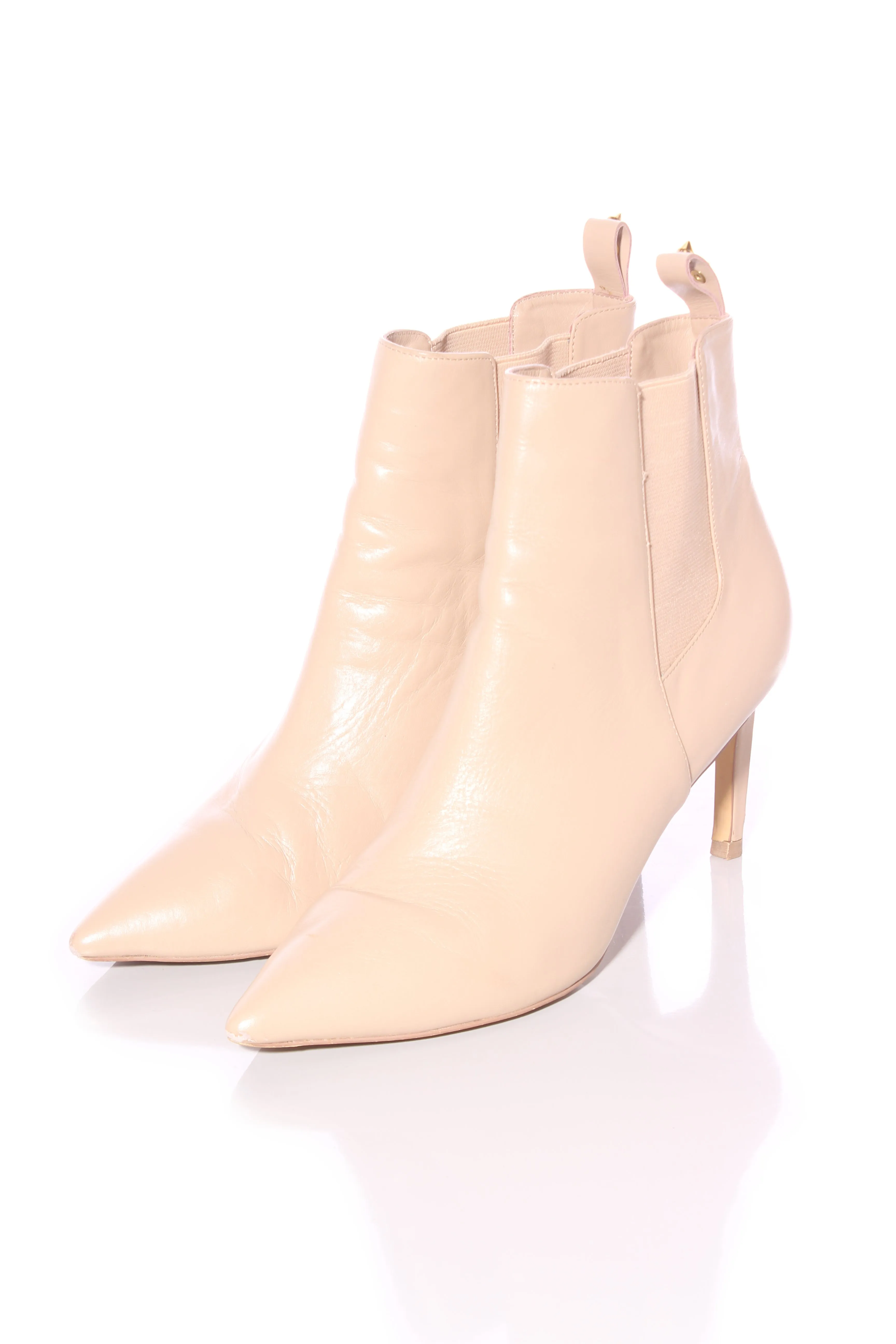 KATHRYN WILSON - Beige leather ankle boots! 40