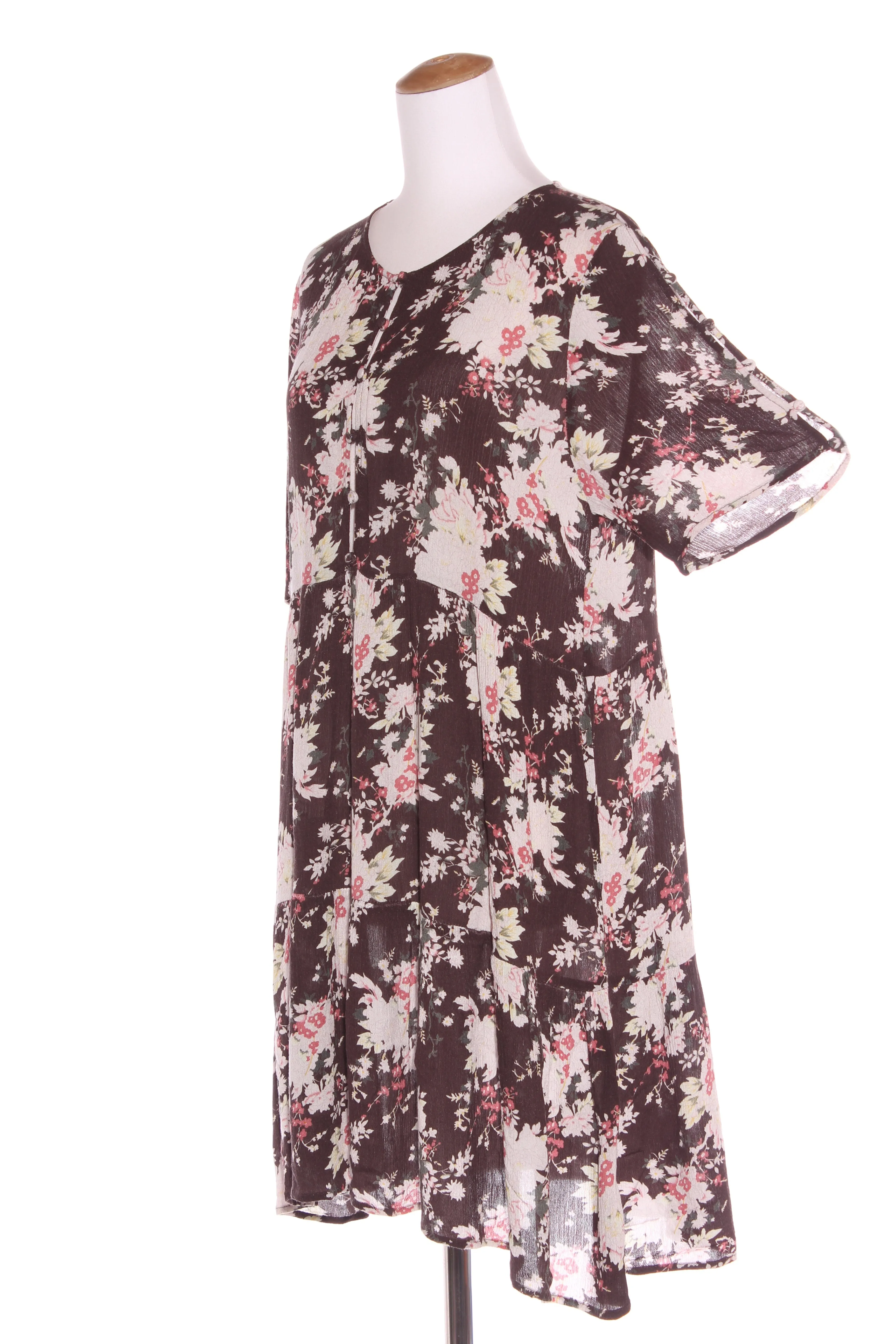 LONELY - Brown floral rayon dress! 12