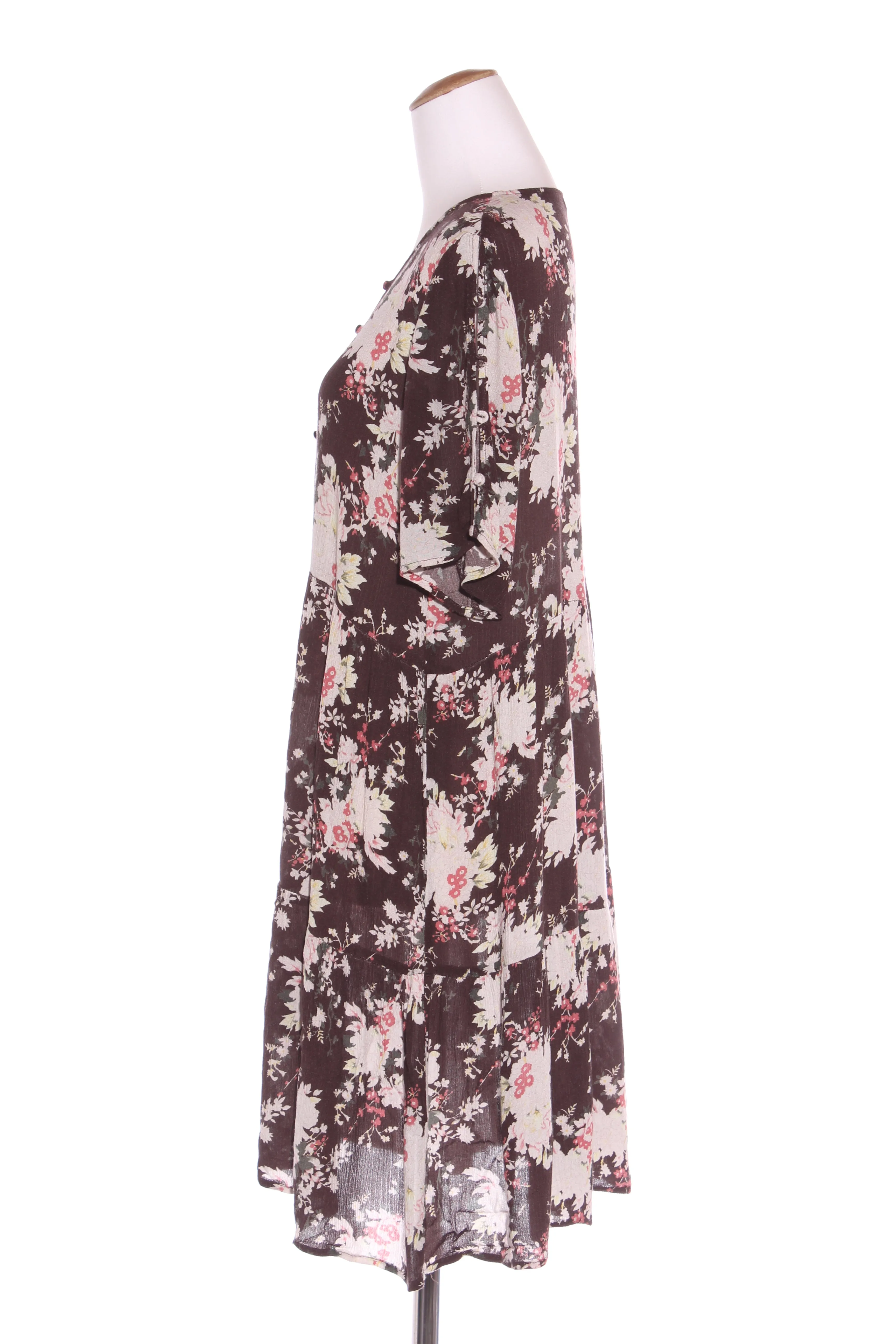 LONELY - Brown floral rayon dress! 12
