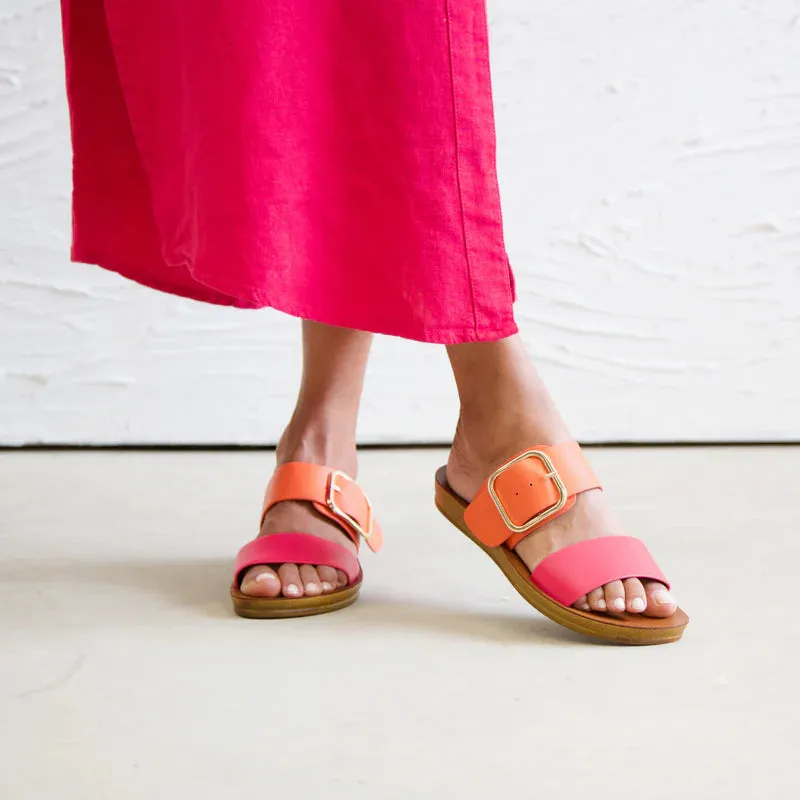 LOS CABOS "Doti" orange   pink sandals! 41