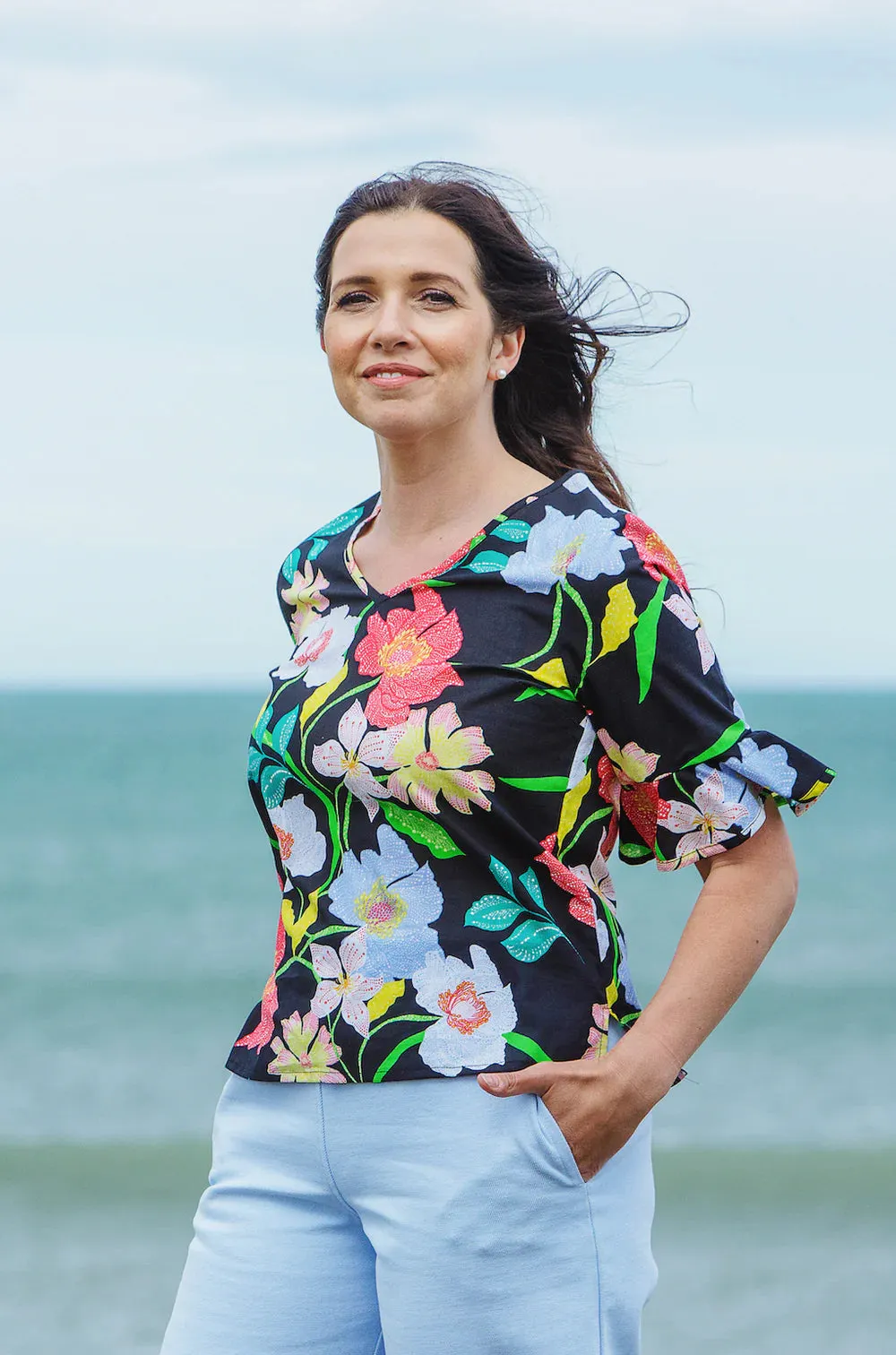 LOVE & GLORY - Linen Sorrento frill sleeve top! 12