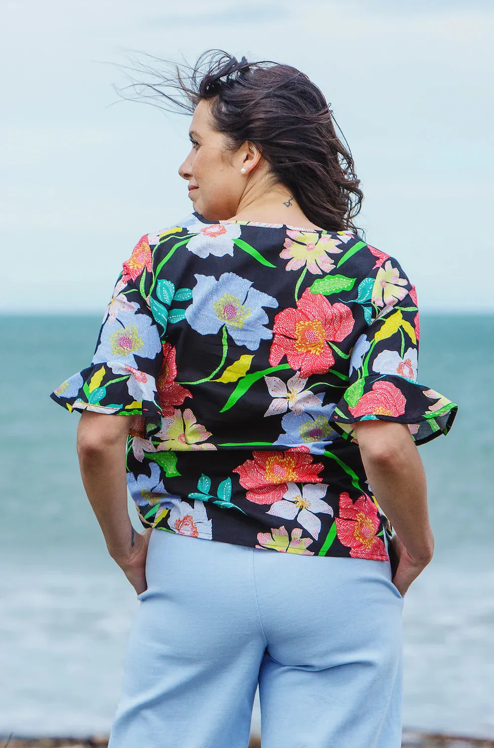 LOVE & GLORY - Linen Sorrento frill sleeve top! 12