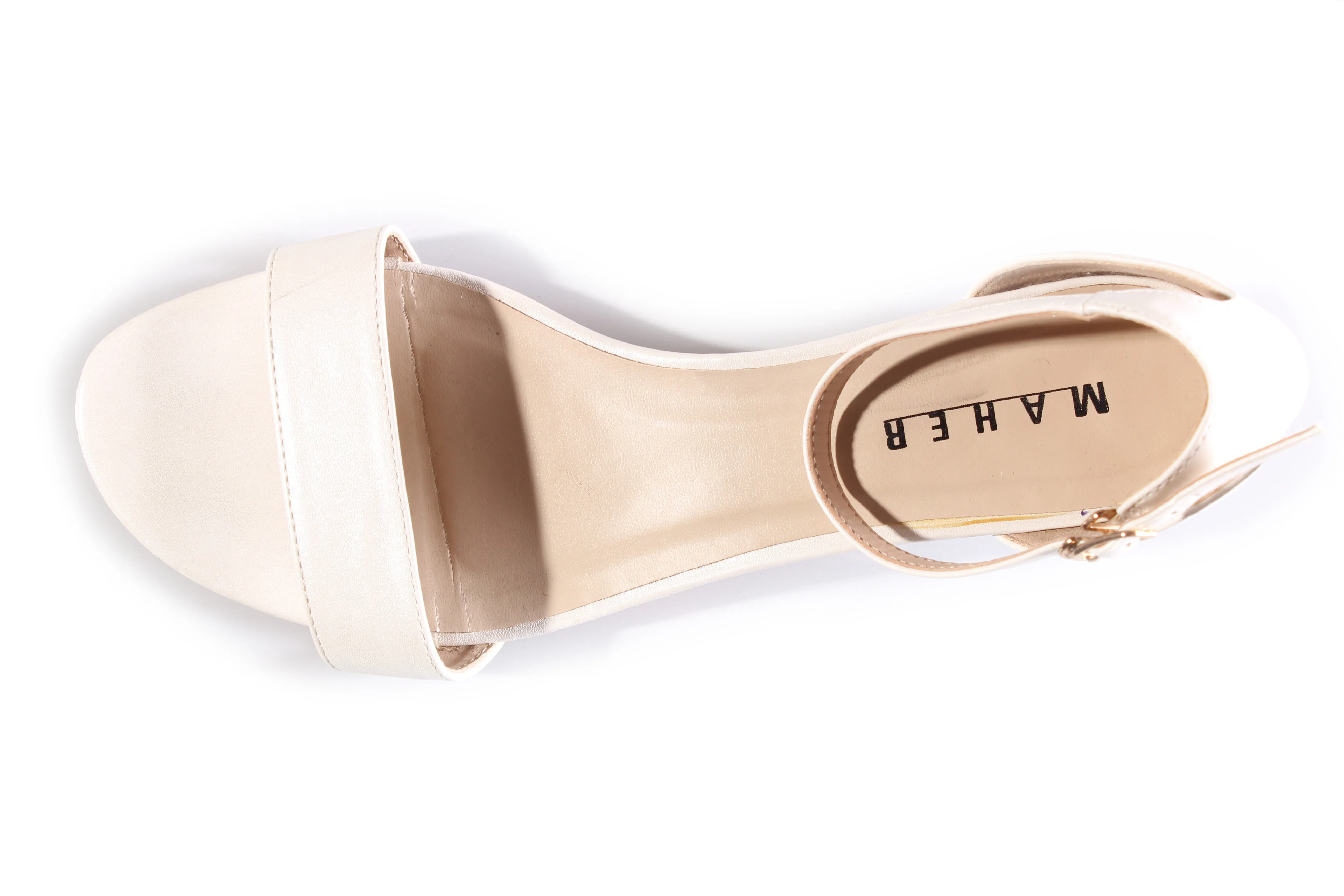 MAHER - Pearlescent white sandals! 41