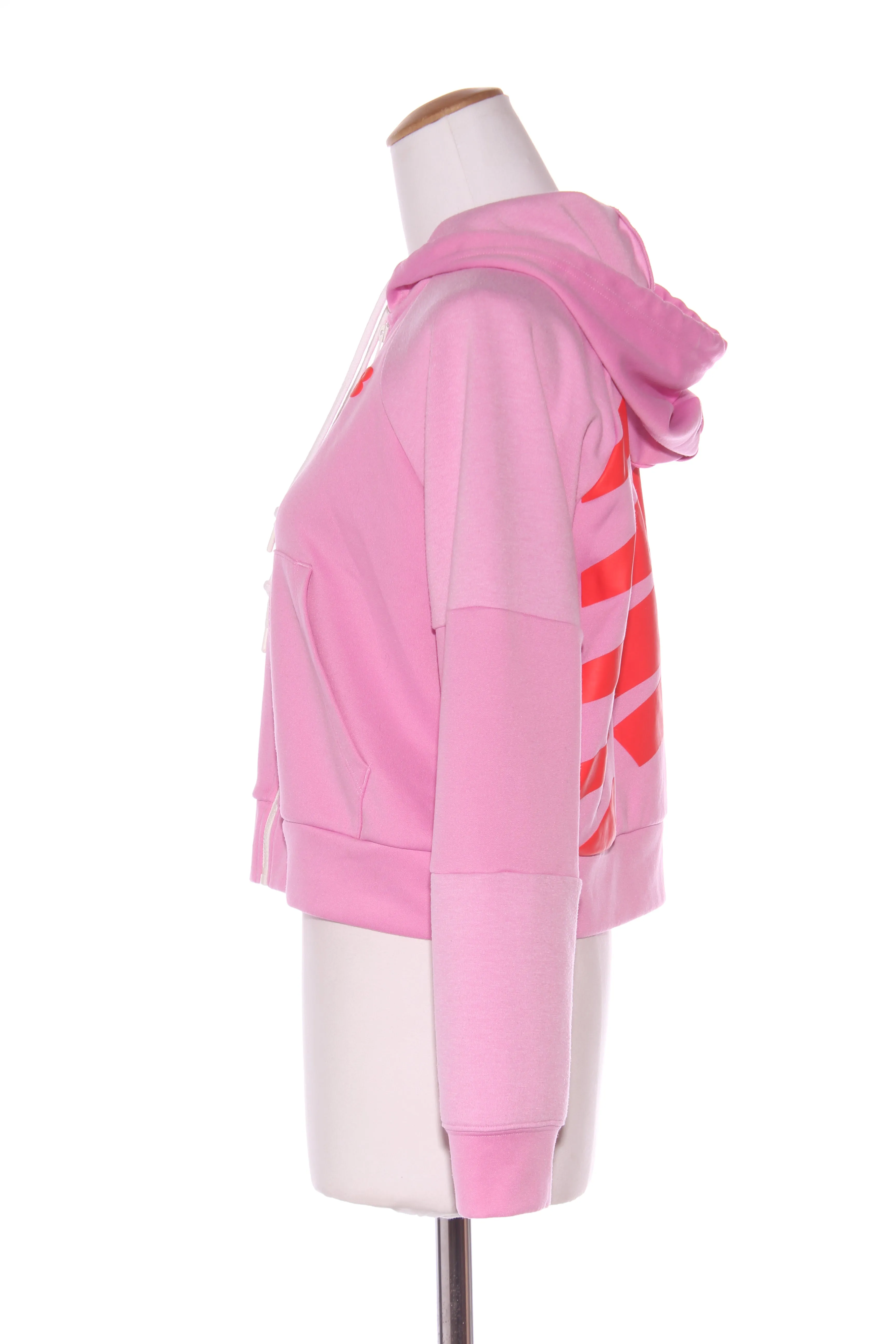 NEW BALANCE - Pink   red zip front crop hoodie! 10-12