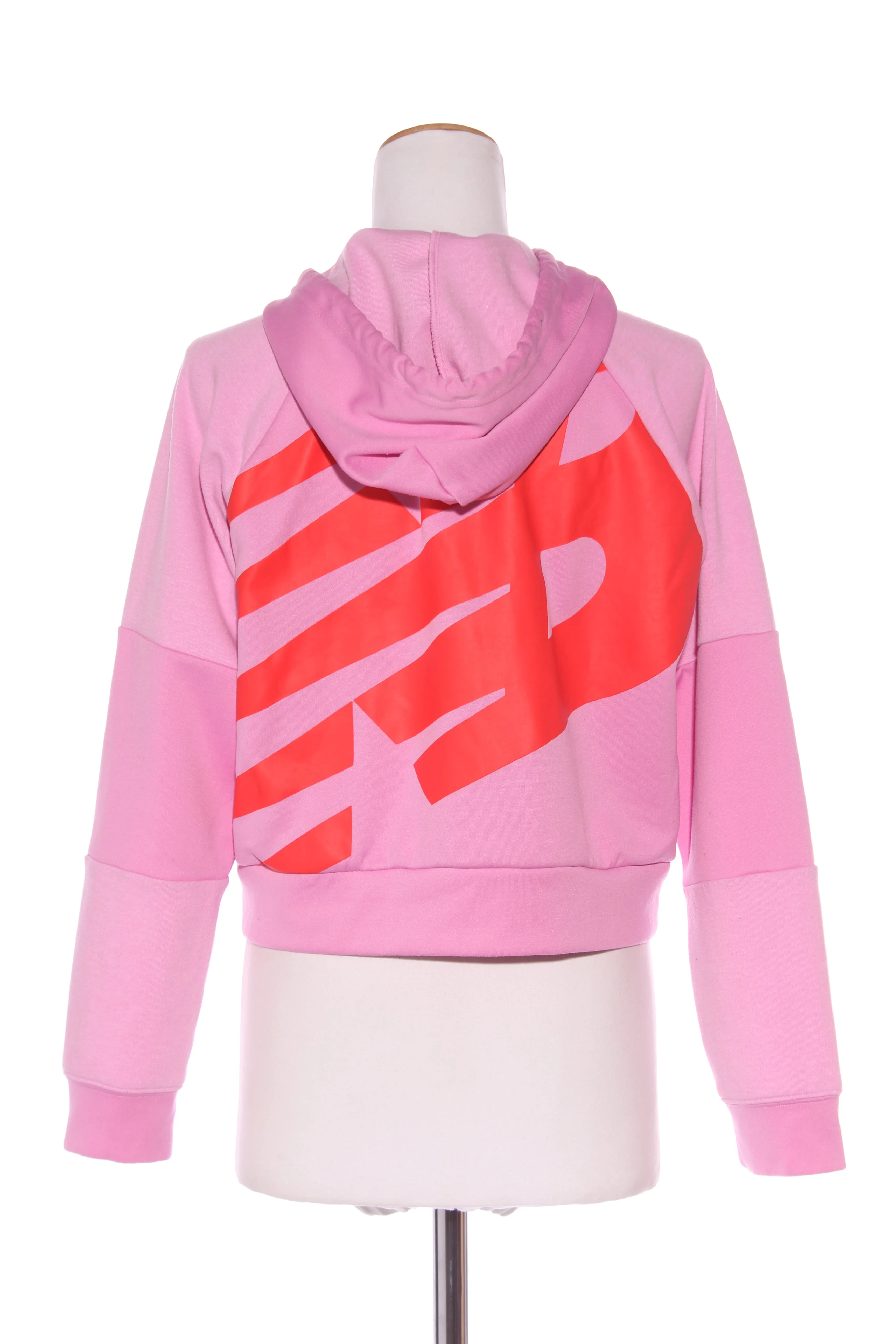 NEW BALANCE - Pink   red zip front crop hoodie! 10-12