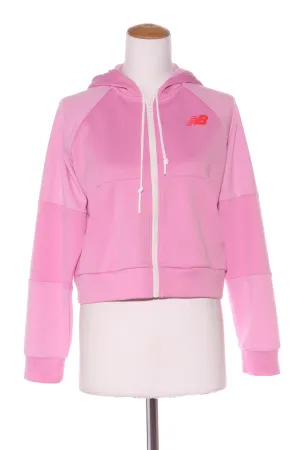 NEW BALANCE - Pink   red zip front crop hoodie! 10-12