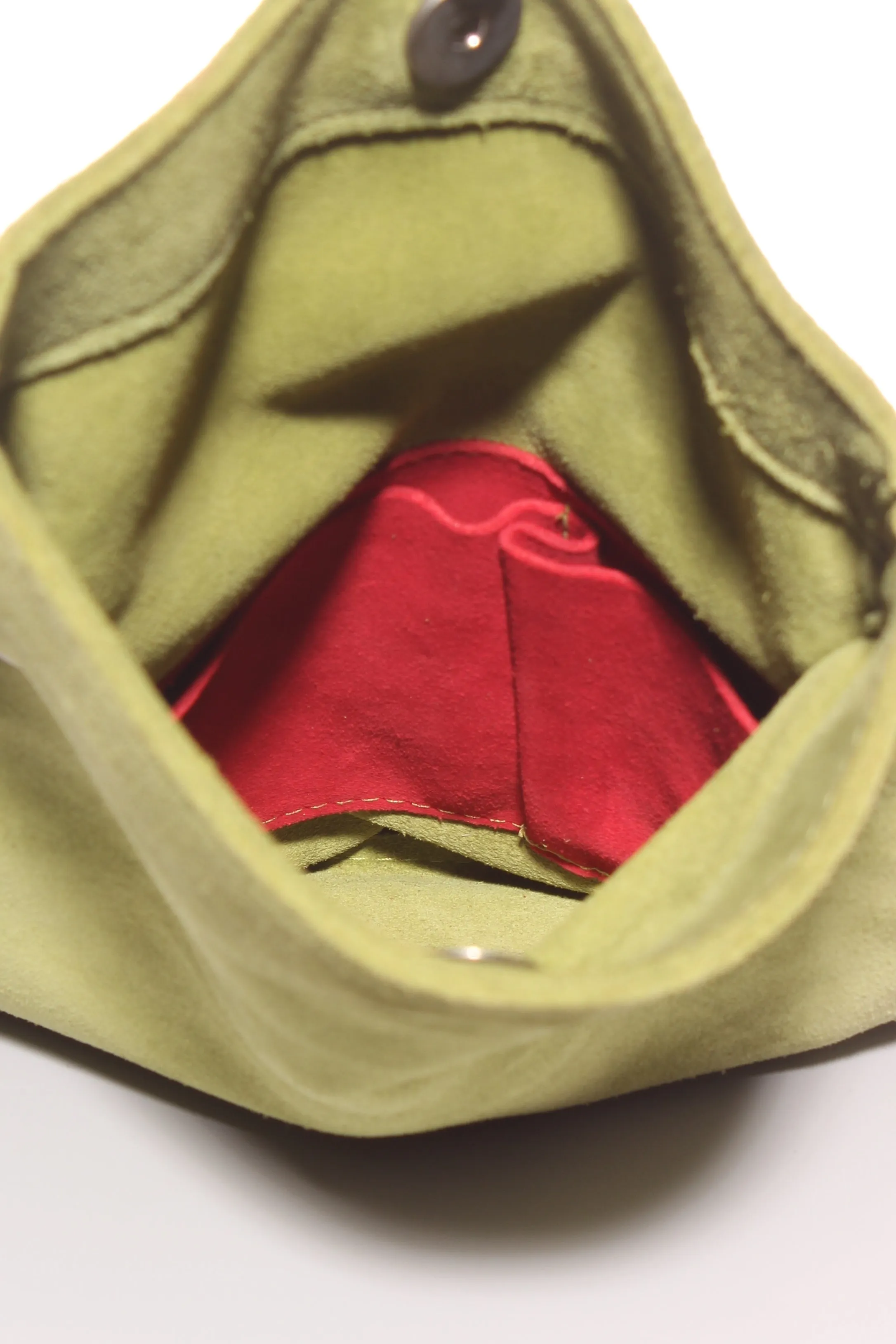 OWEN BARRY (GB) Handmade green suede satchel!