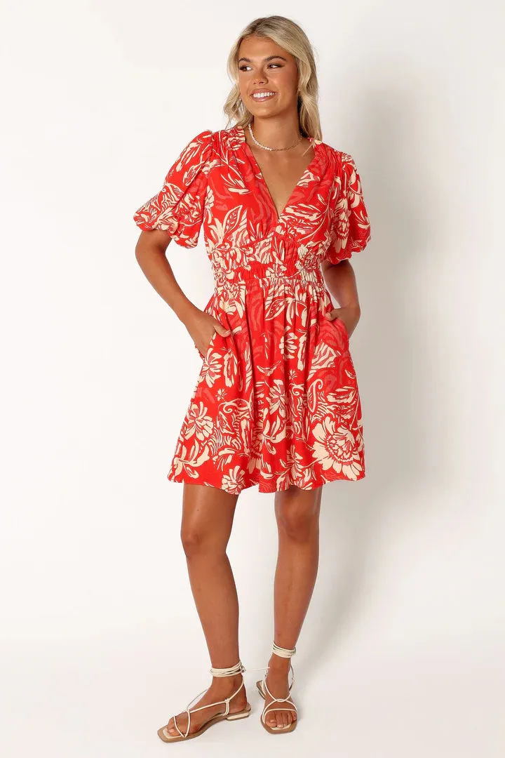 PETAL   PUP (BN) "Lochi" mini dress - Red floral! 10