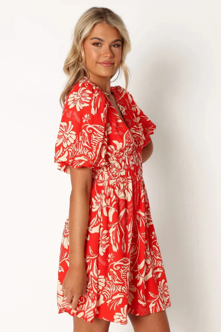 PETAL   PUP (BN) "Lochi" mini dress - Red floral! 10