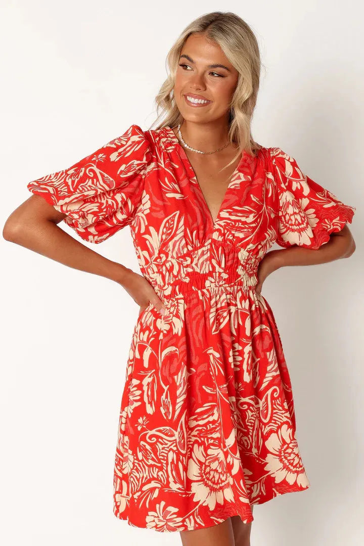 PETAL   PUP (BN) "Lochi" mini dress - Red floral! 10