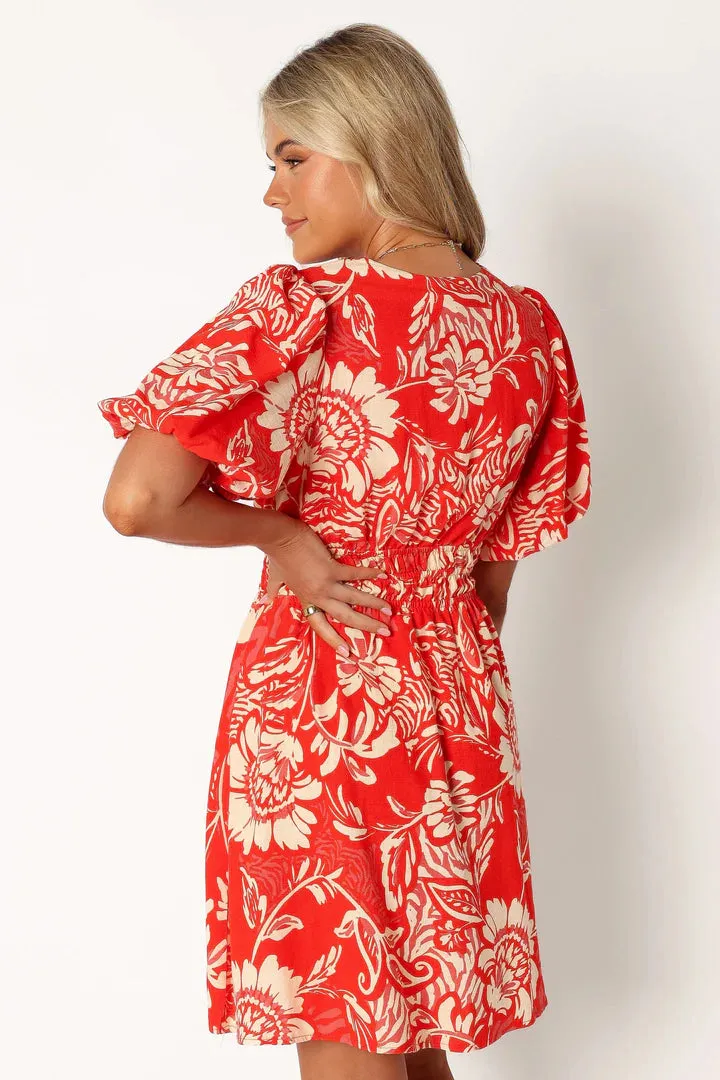 PETAL   PUP (BN) "Lochi" mini dress - Red floral! 10