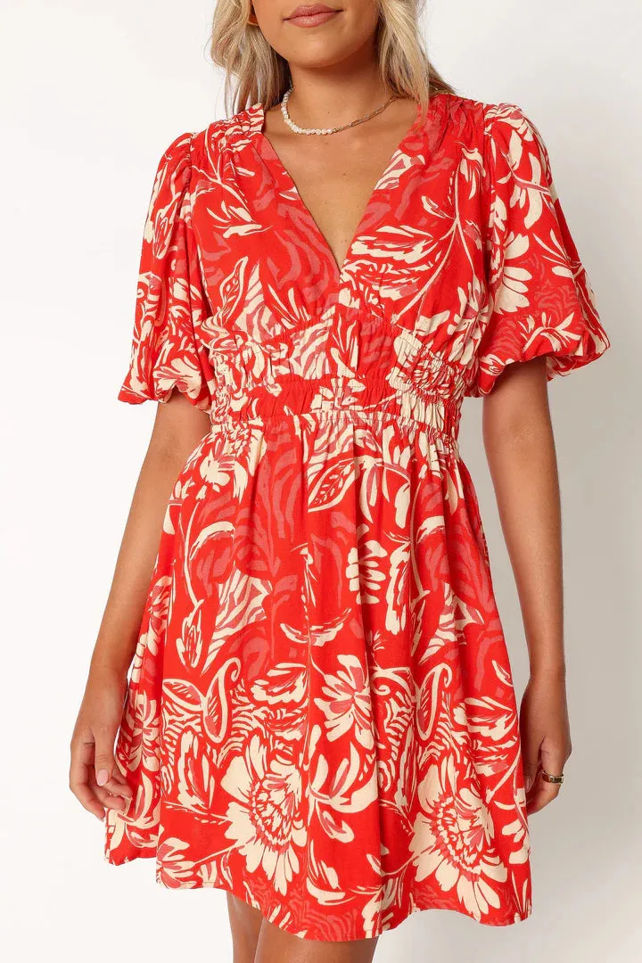 PETAL   PUP (BN) "Lochi" mini dress - Red floral! 10